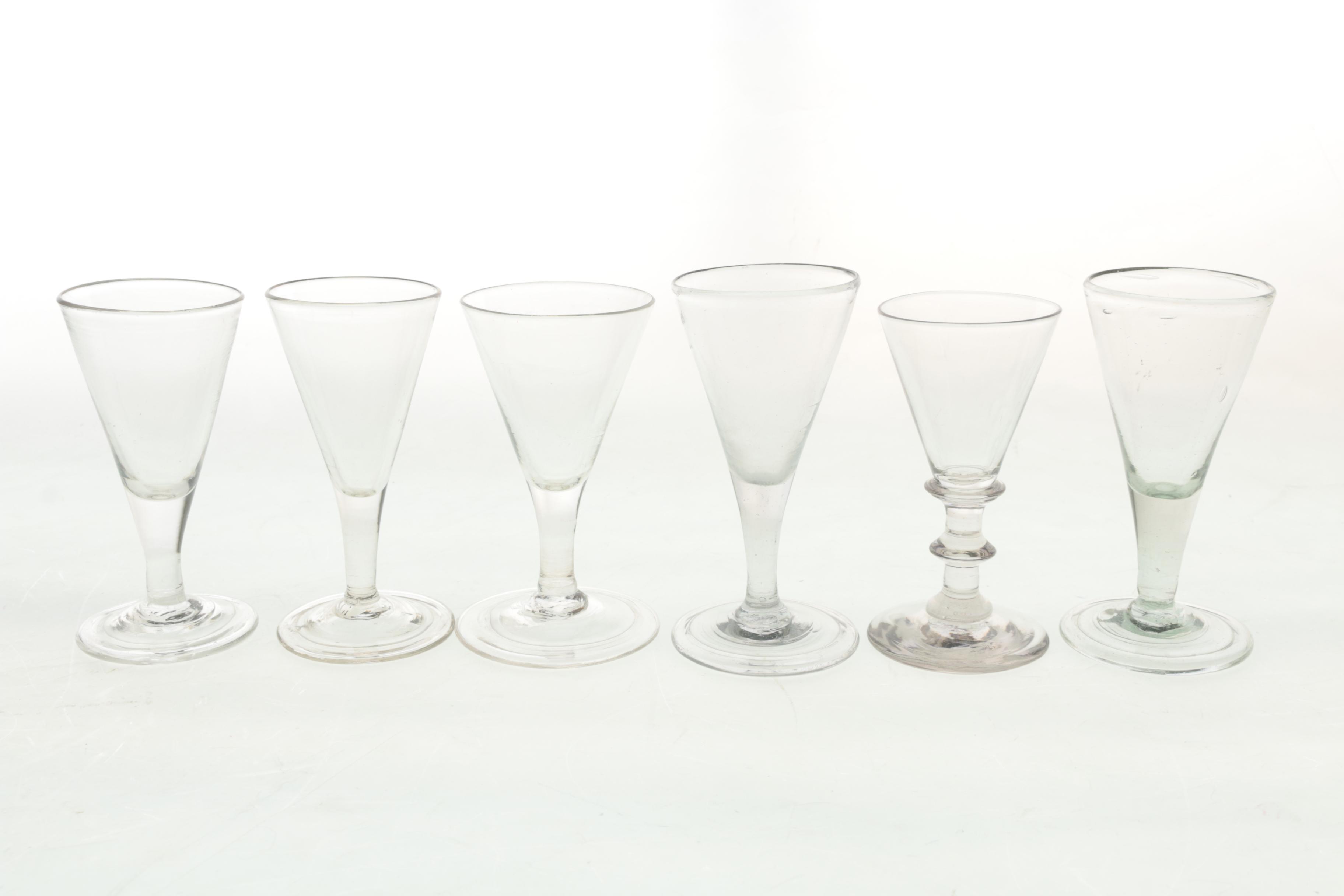 Assorted Antique Georgian Wine Glasses