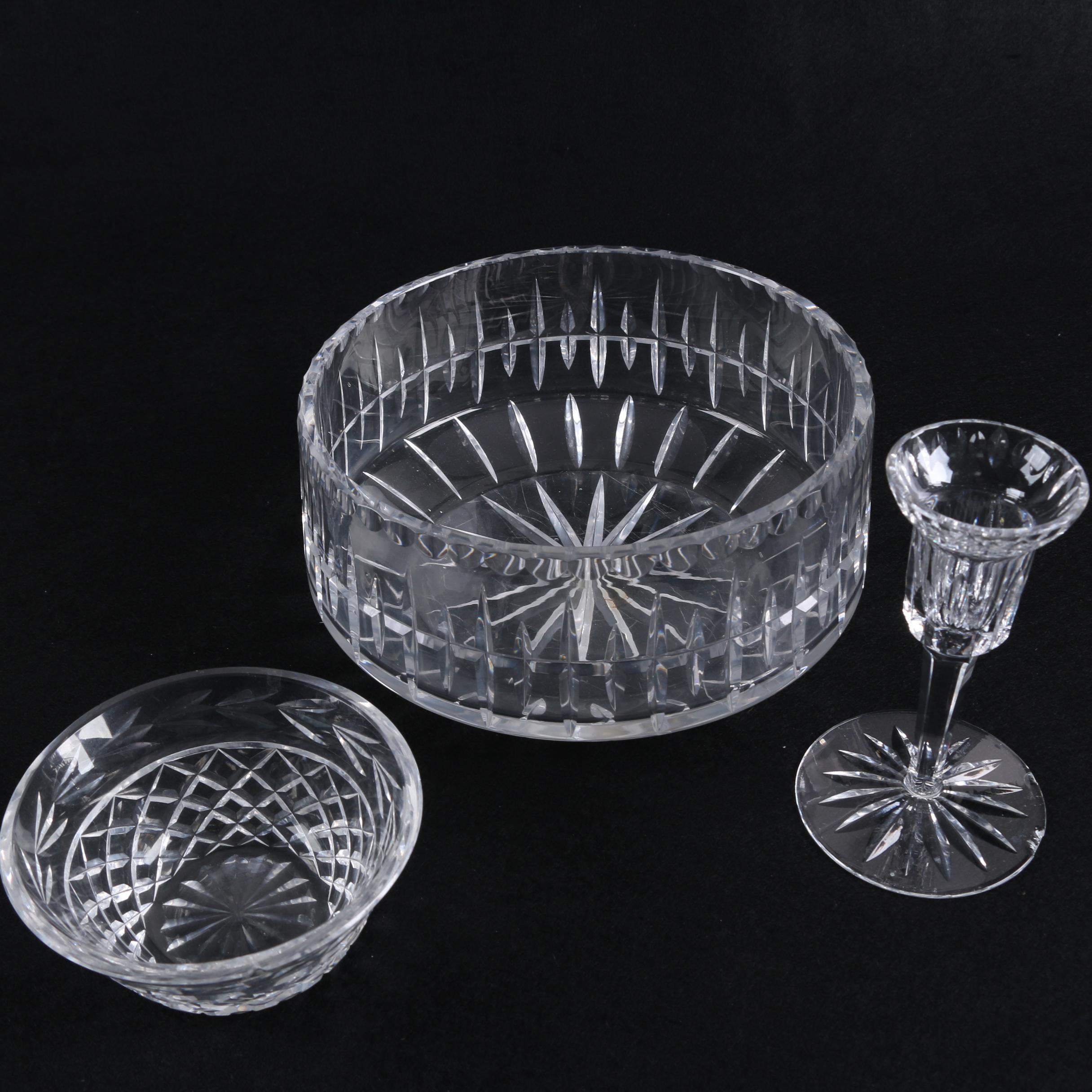 Waterford Crystal Single Light Candlestick with Other Crystal Décor