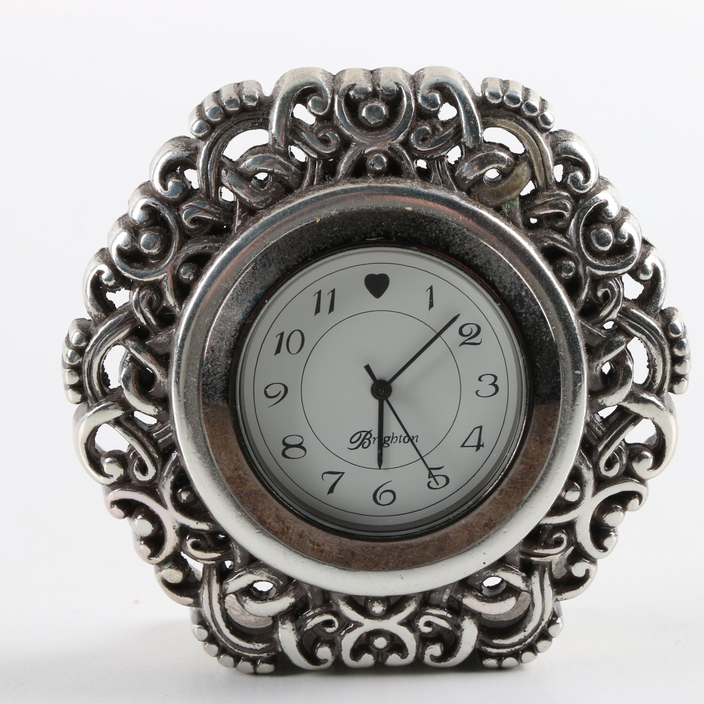 Silver Tone Shelf Clocks Including Brighton