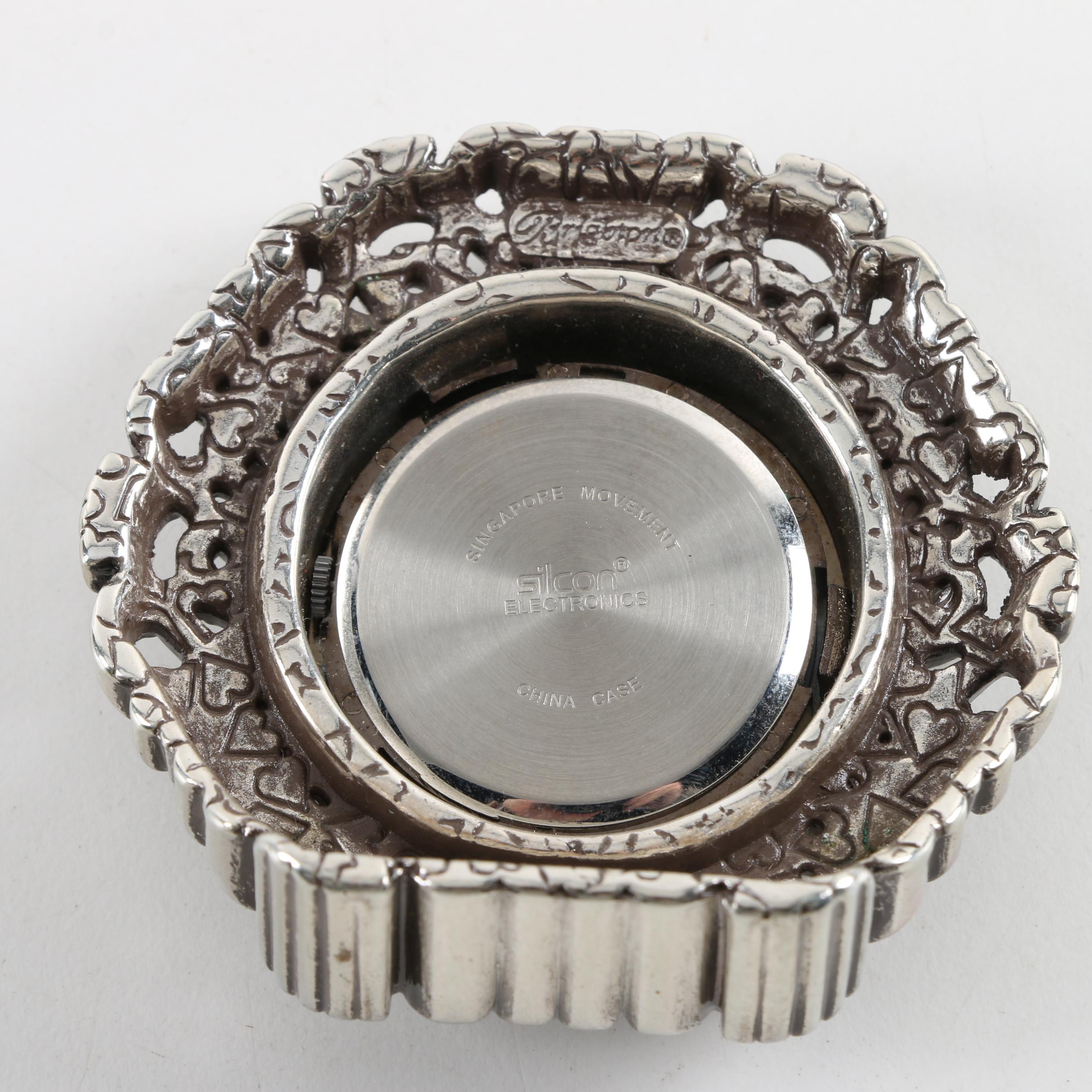 Silver Tone Shelf Clocks Including Brighton