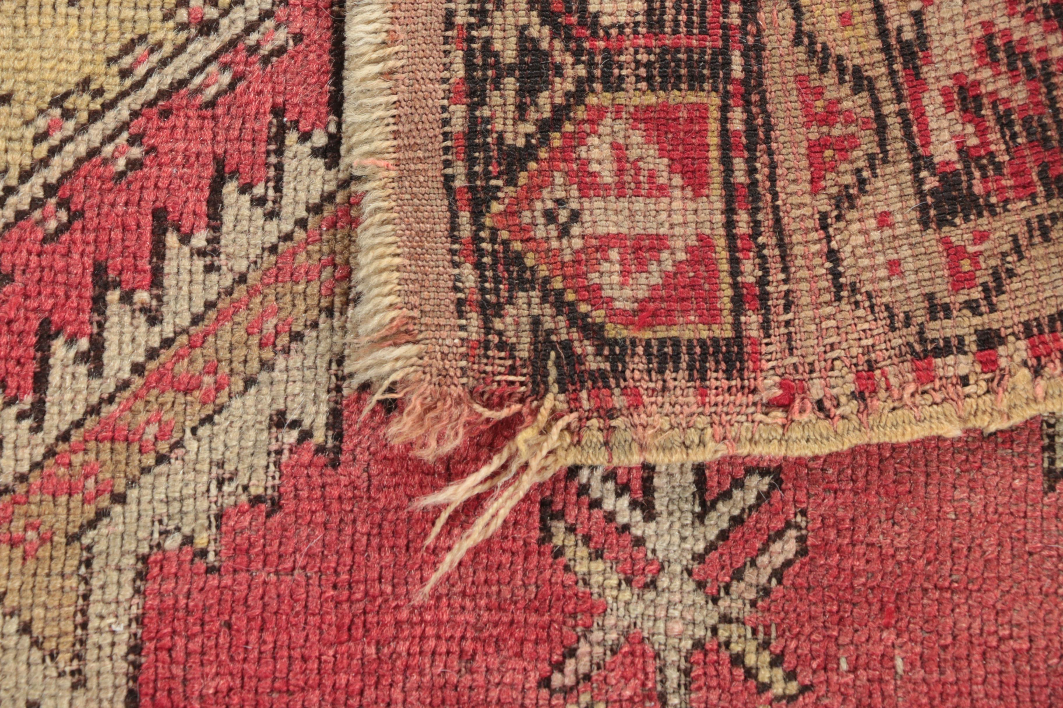 Antique Hand-Knotted Anatolian Wool Accent Rug