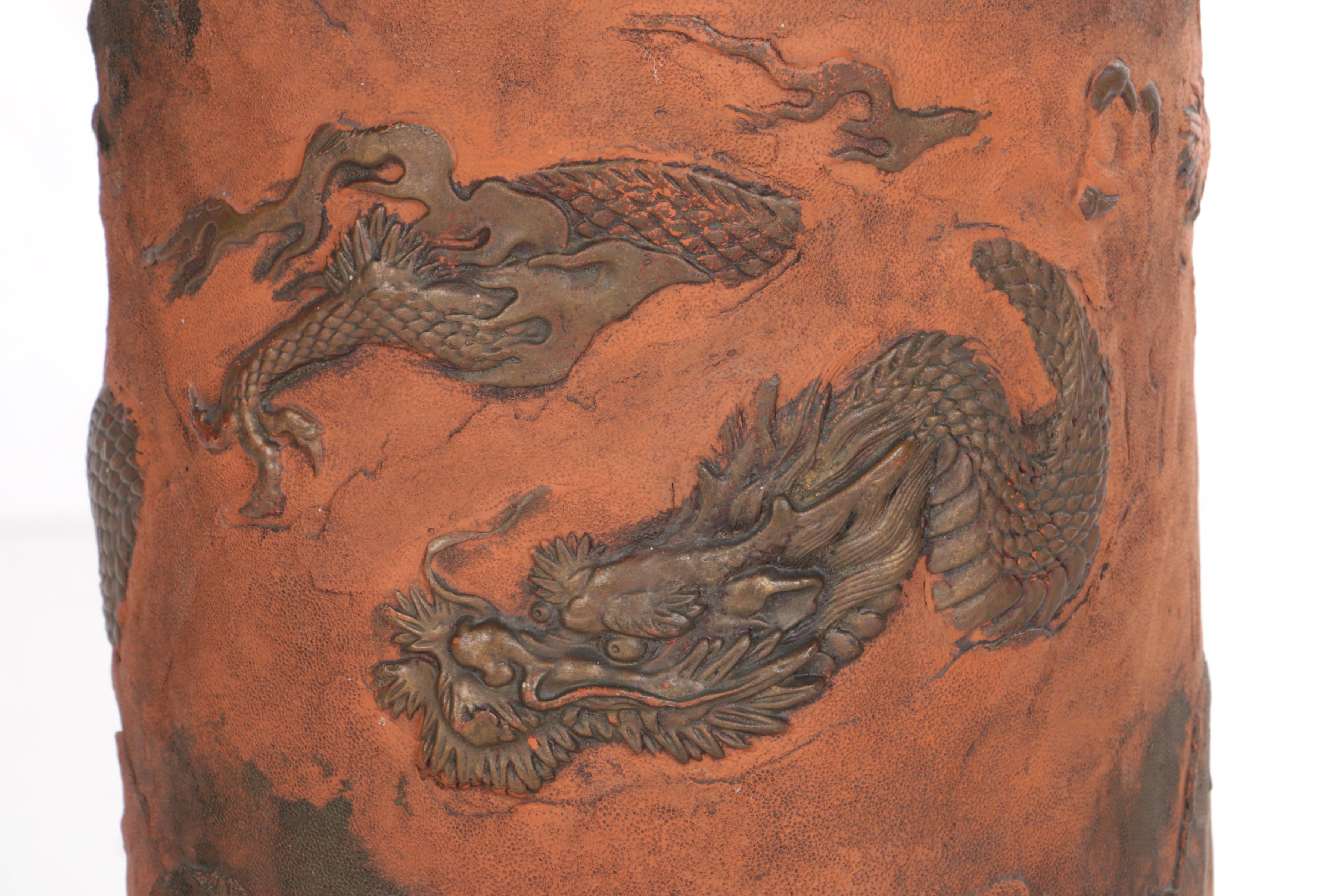 Japanese Tokoname Redware Floor Vase