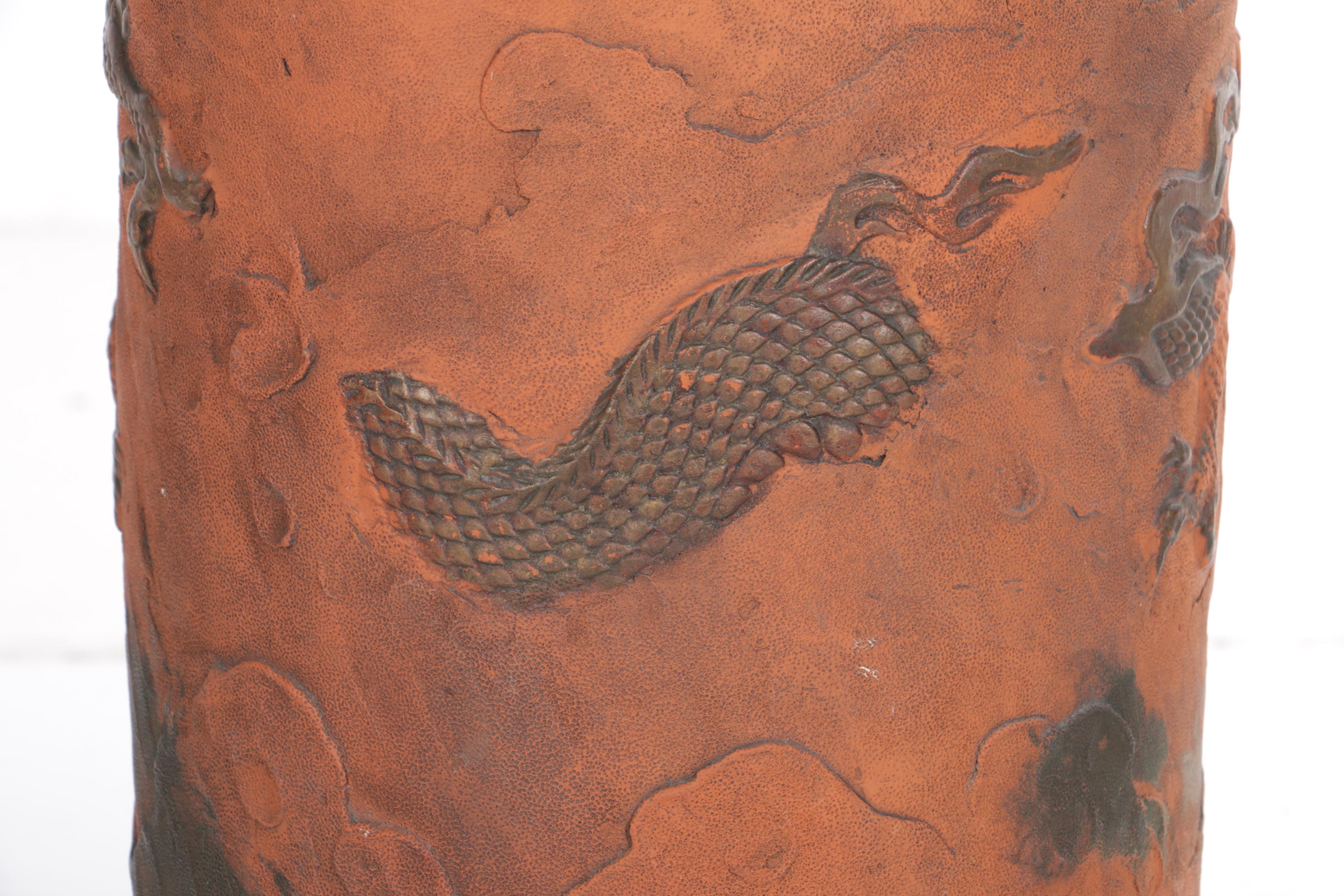 Japanese Tokoname Redware Floor Vase