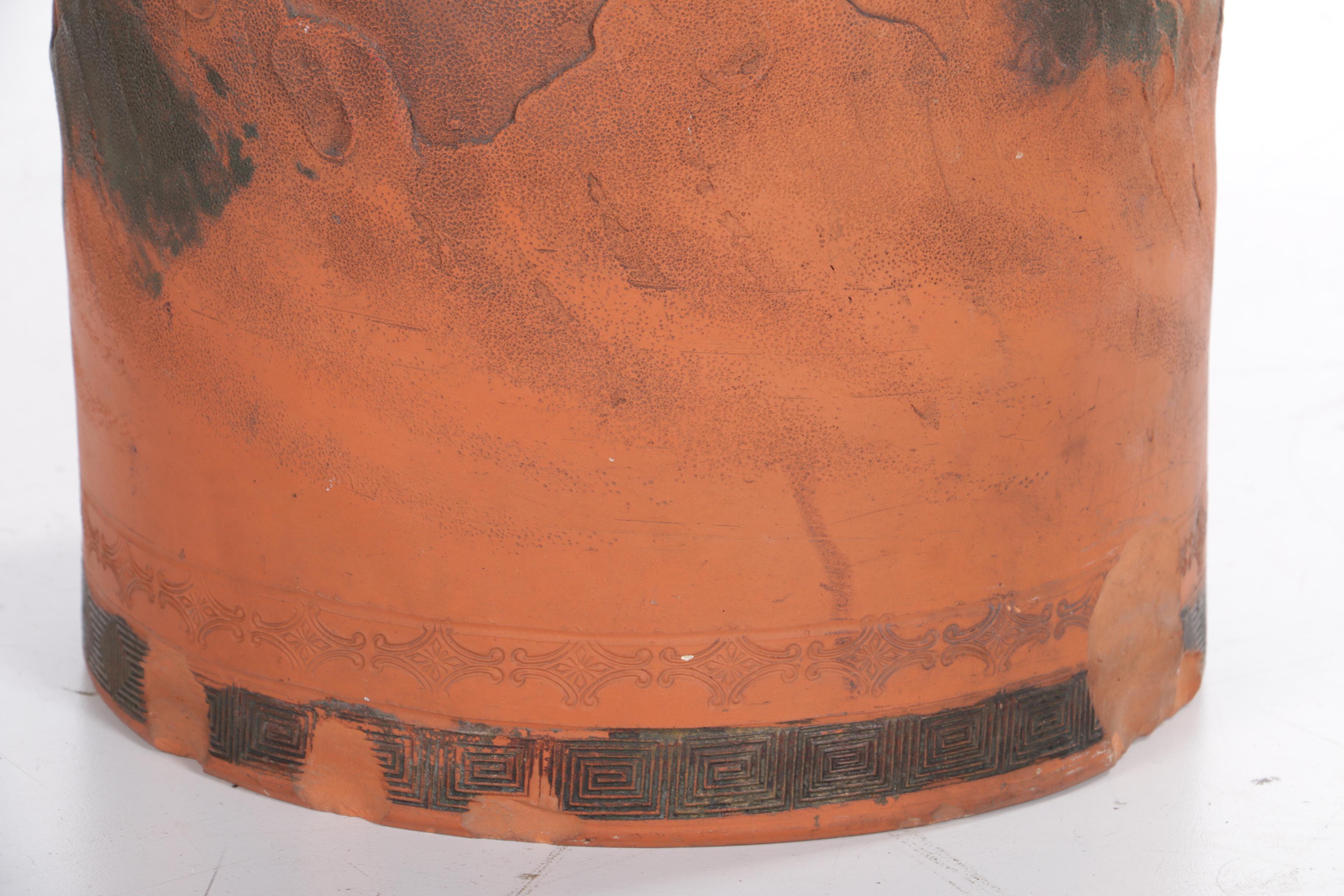 Japanese Tokoname Redware Floor Vase