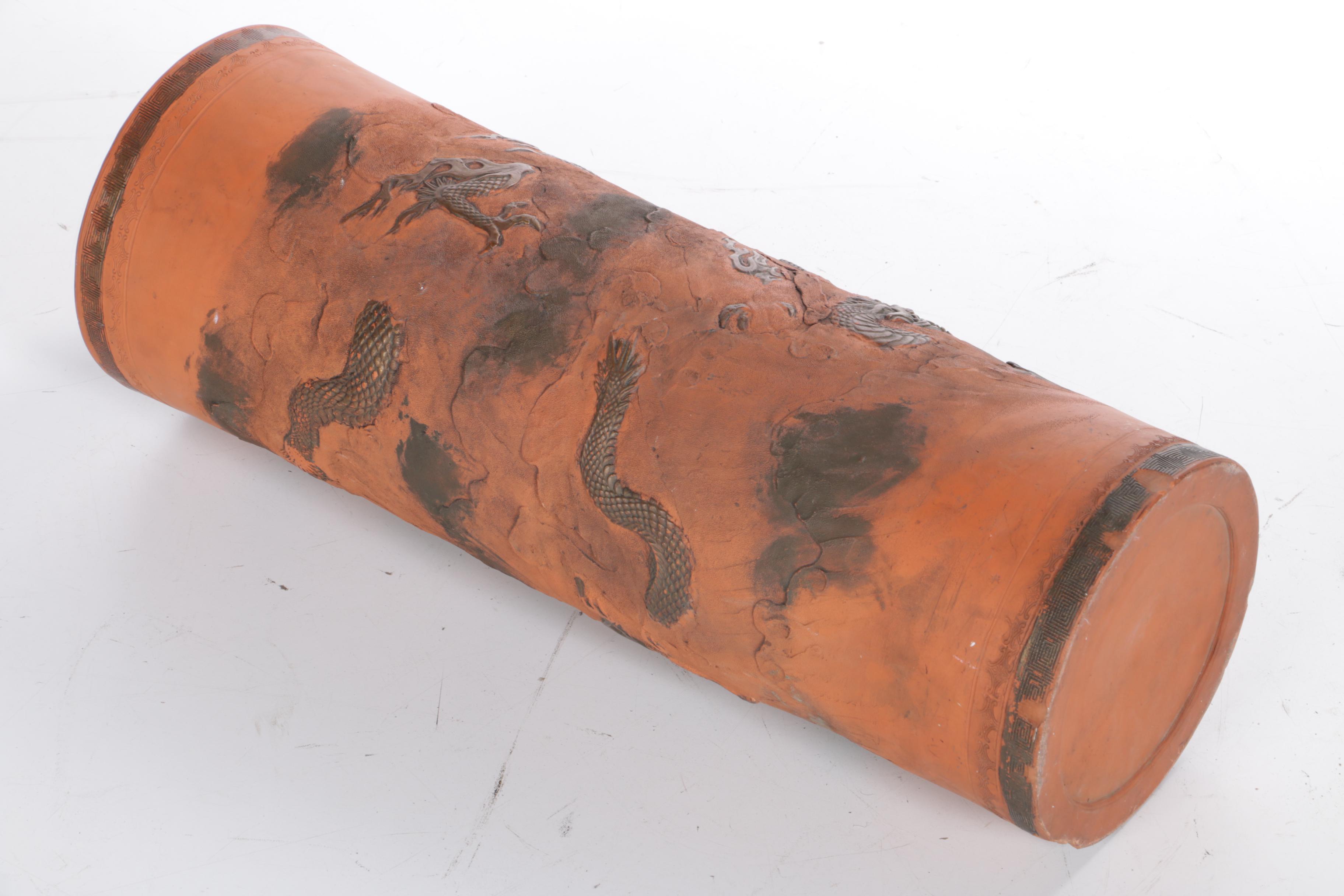 Japanese Tokoname Redware Floor Vase