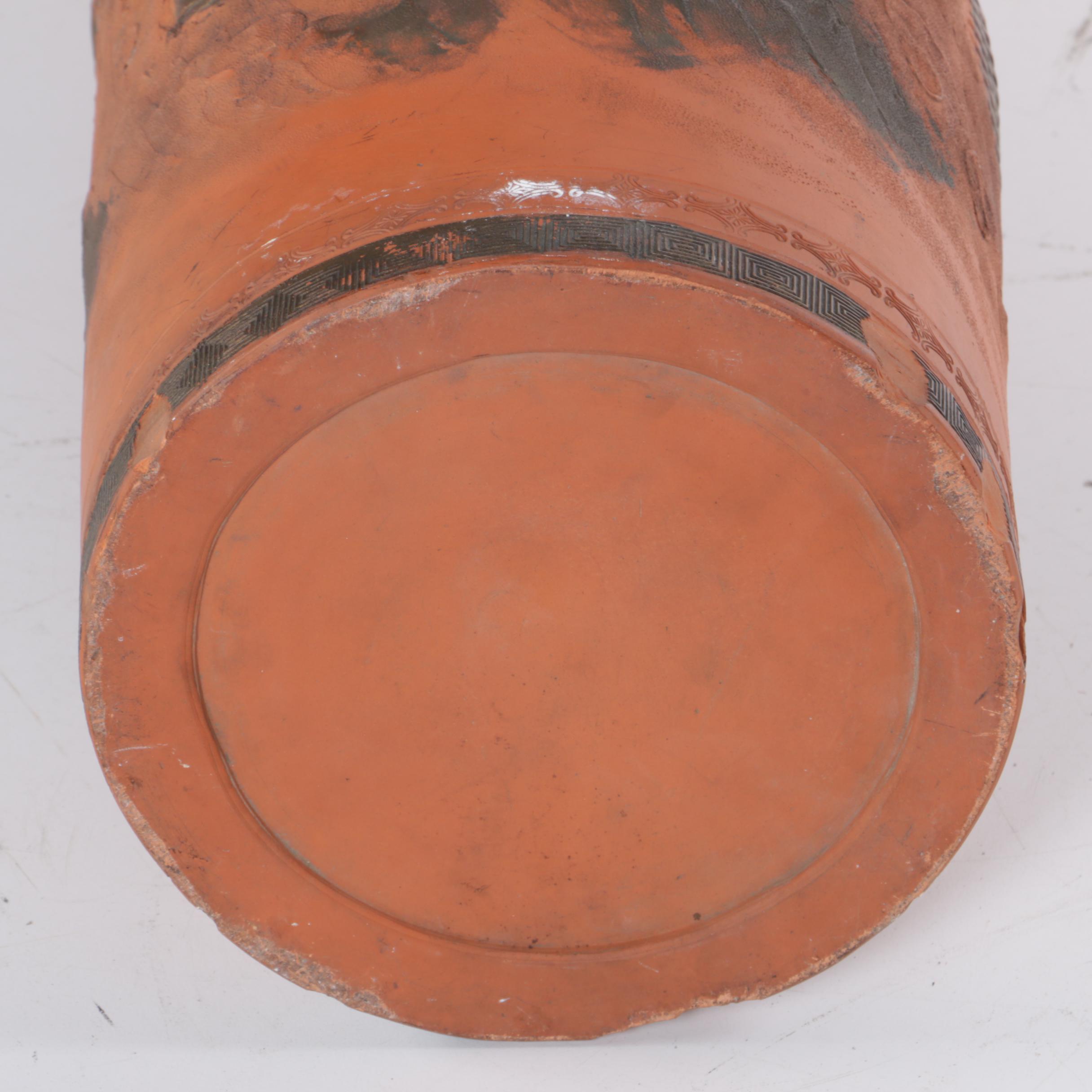 Japanese Tokoname Redware Floor Vase