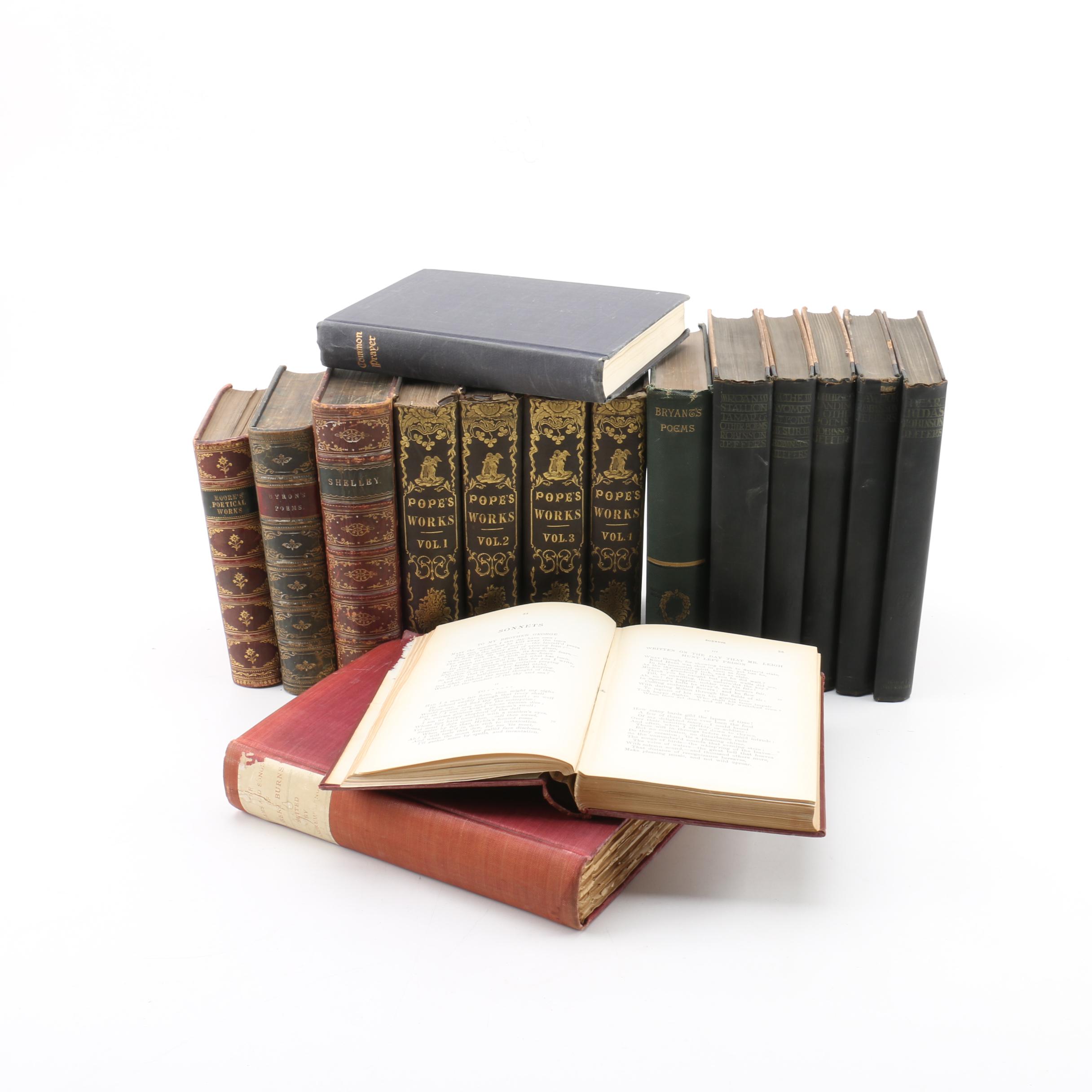 Alexander Pope Poetry and Other Antique Poetry Books