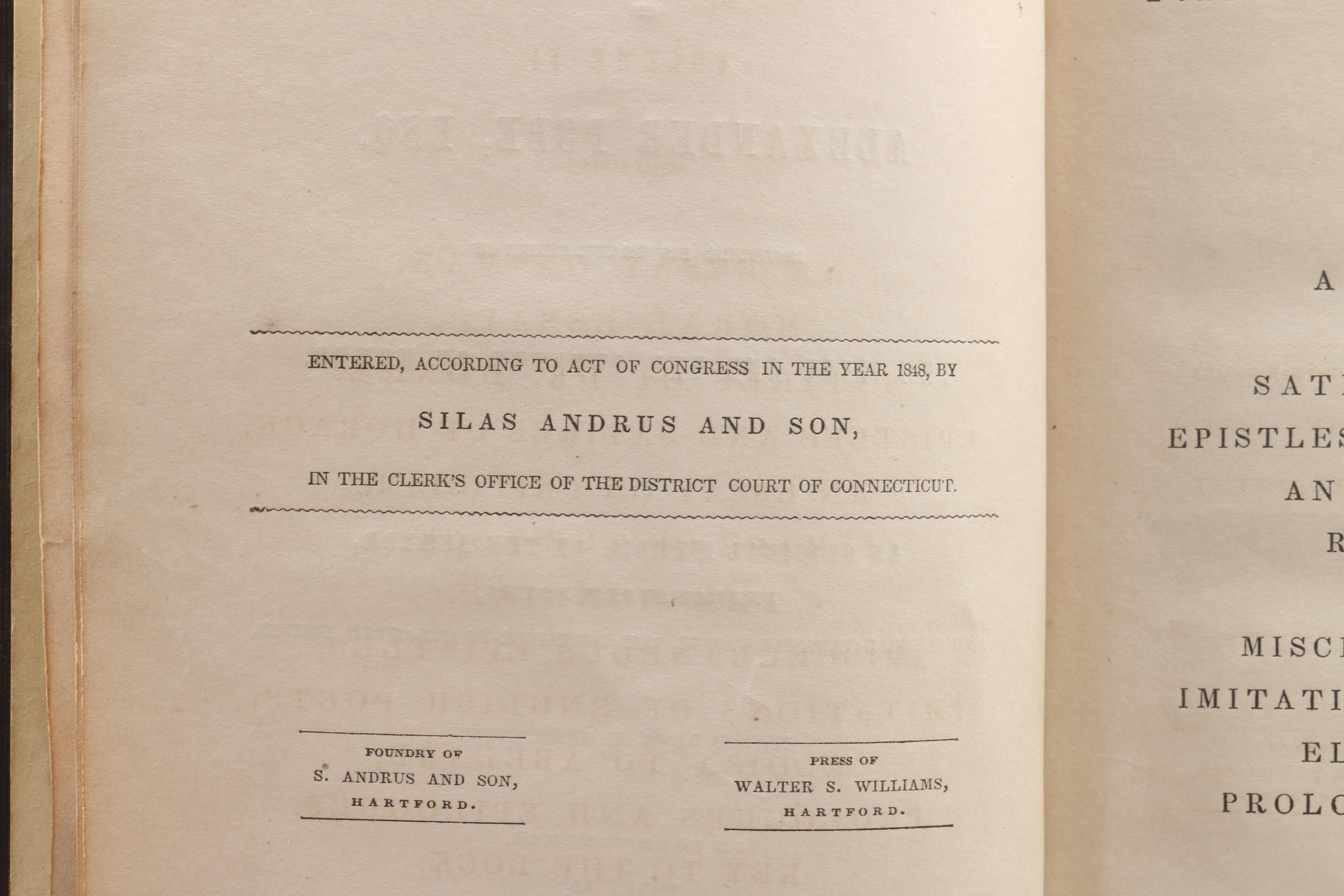 Alexander Pope Poetry and Other Antique Poetry Books