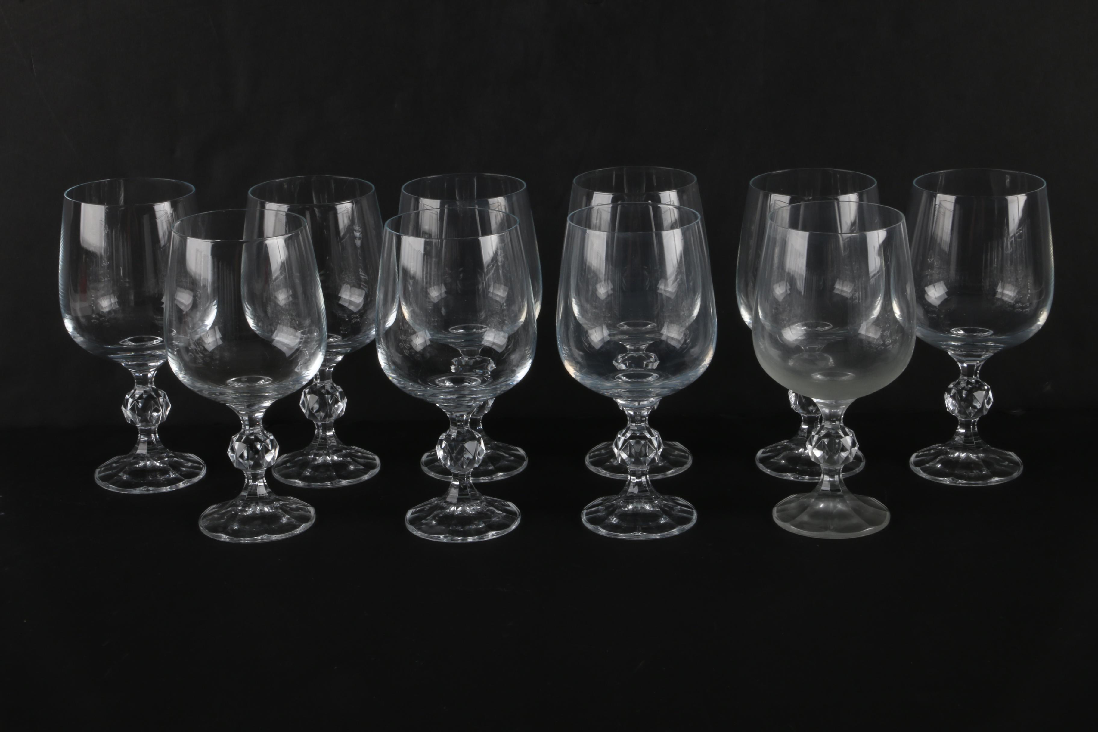 Czechoslovakian Bohemian Import Associate "Claudia" Crystal Stemware