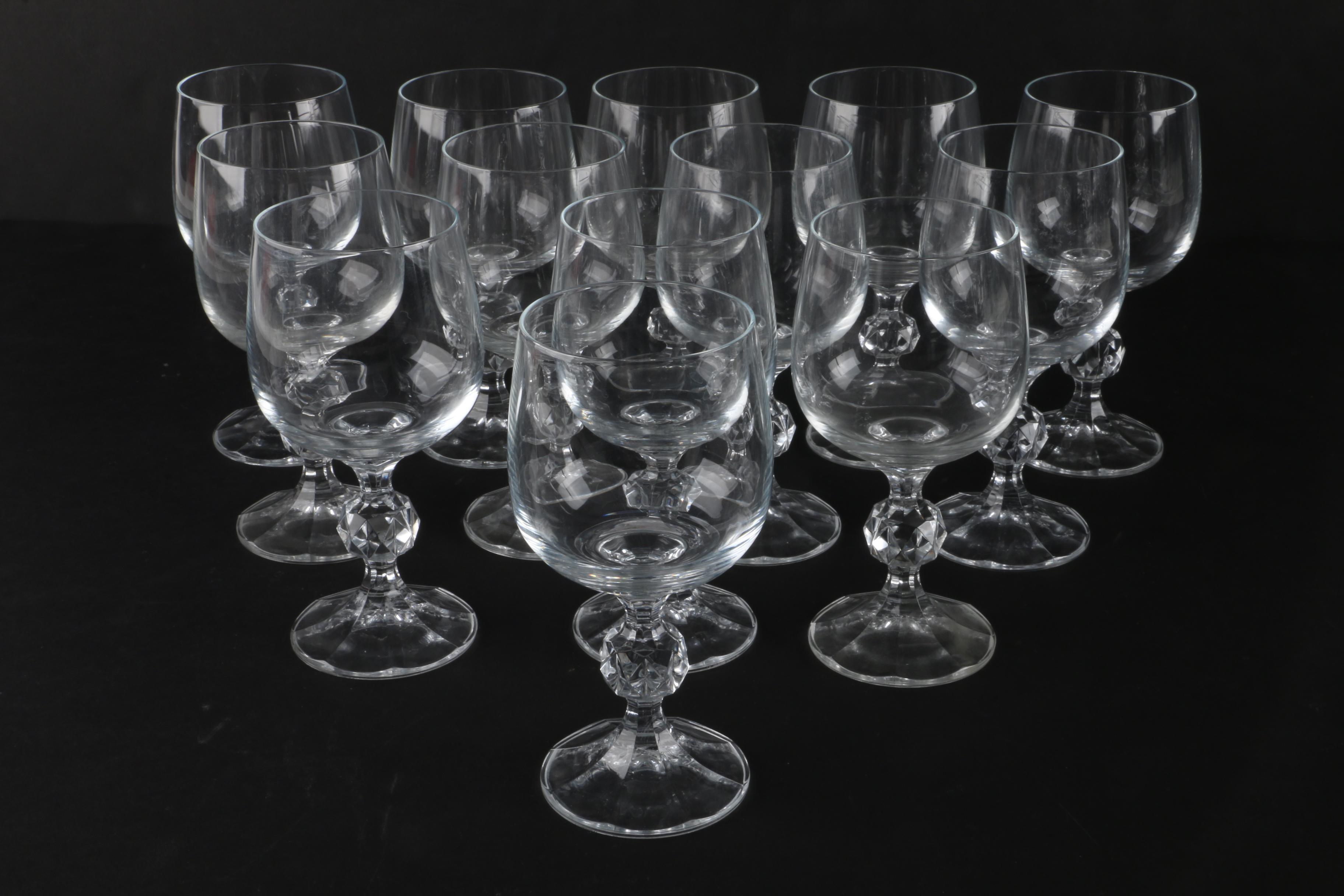 Czechoslovakian Bohemian Import Associate "Claudia" Crystal Stemware