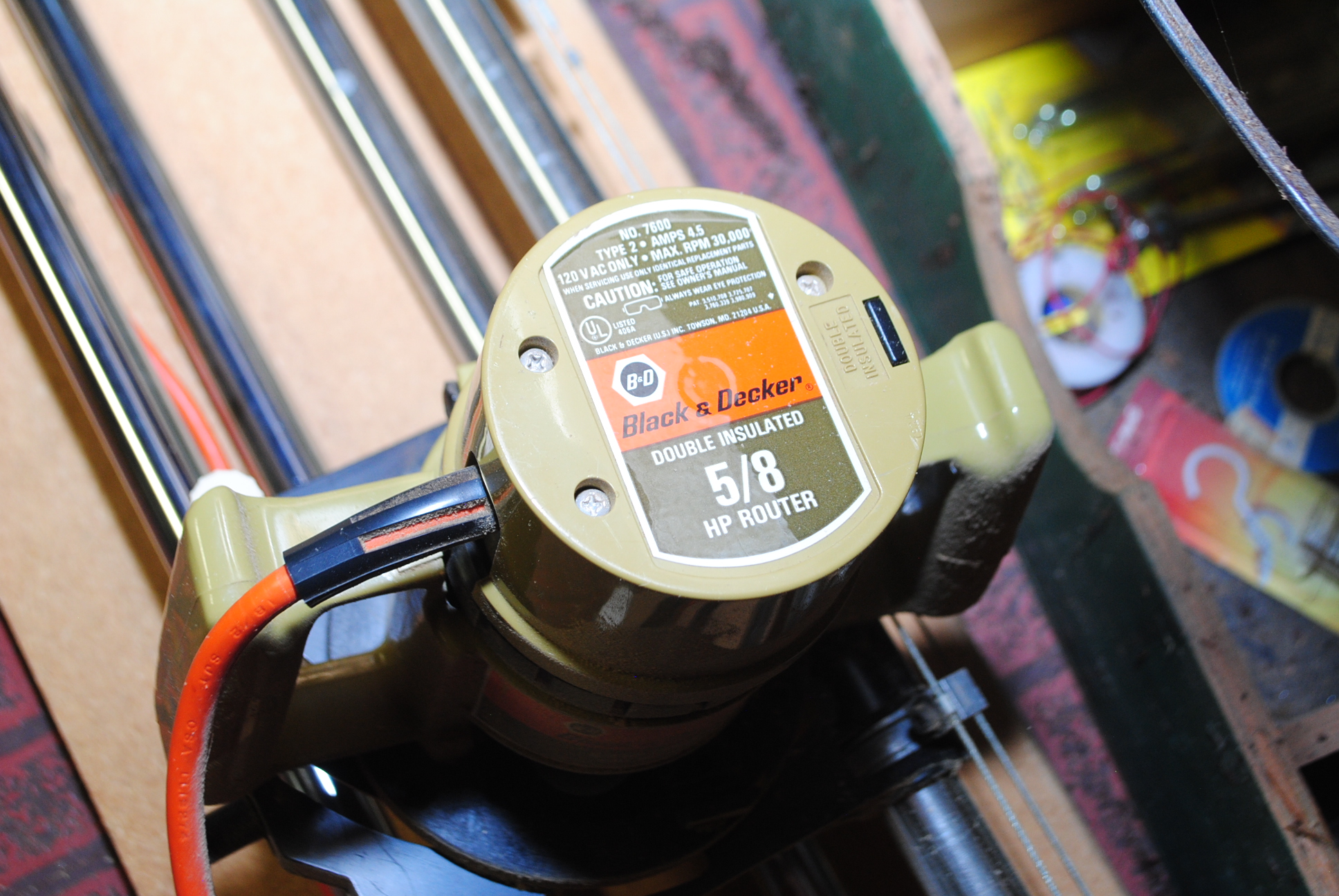 Black & Decker 5/8 HP Router, Myford ML8 Wood Lathe, and Woodworking Tools