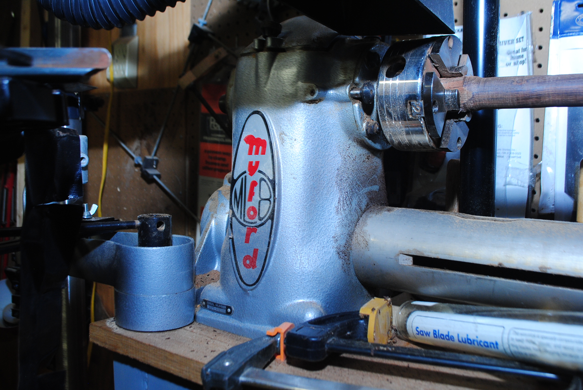 Black & Decker 5/8 HP Router, Myford ML8 Wood Lathe, and Woodworking Tools