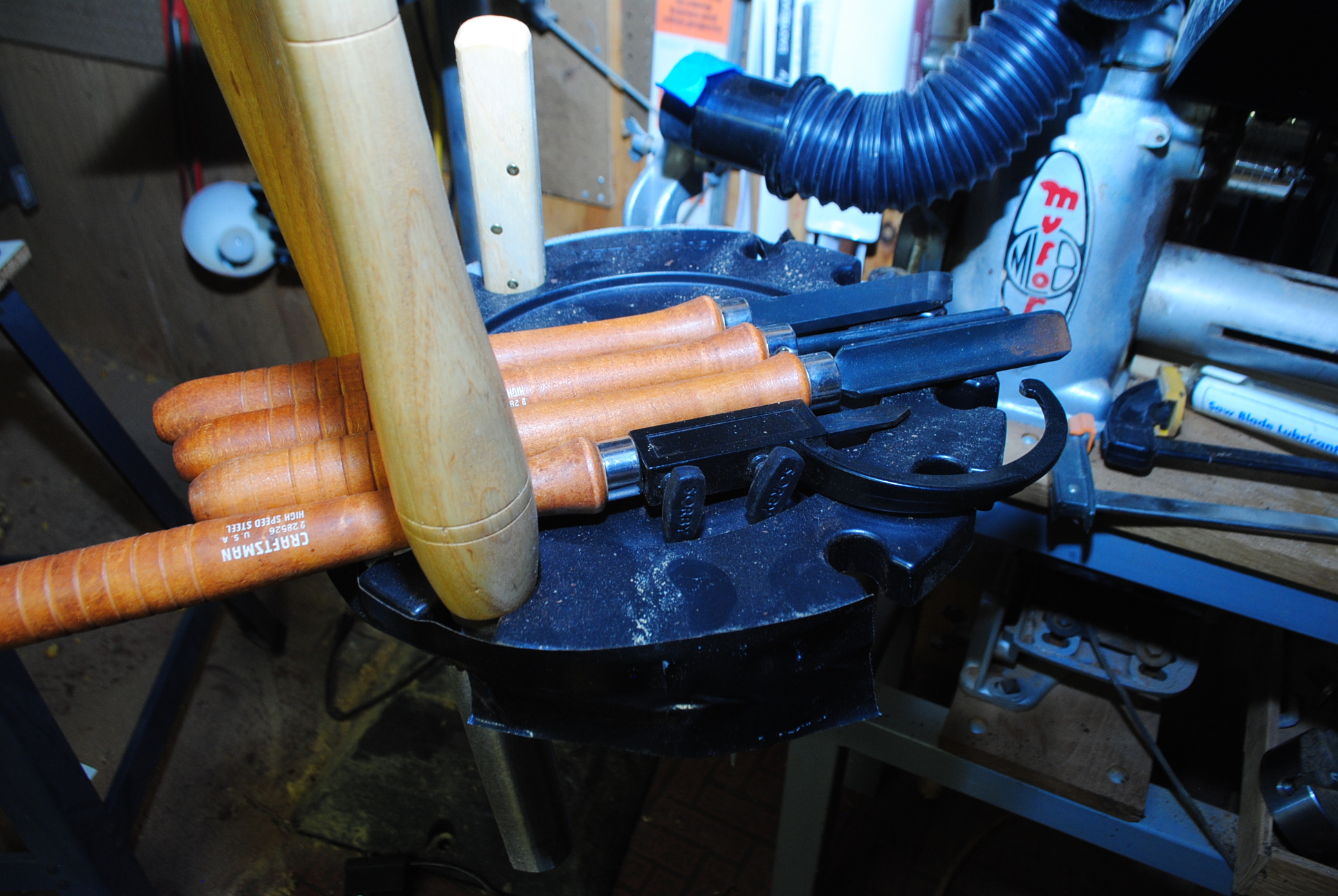 Black & Decker 5/8 HP Router, Myford ML8 Wood Lathe, and Woodworking Tools