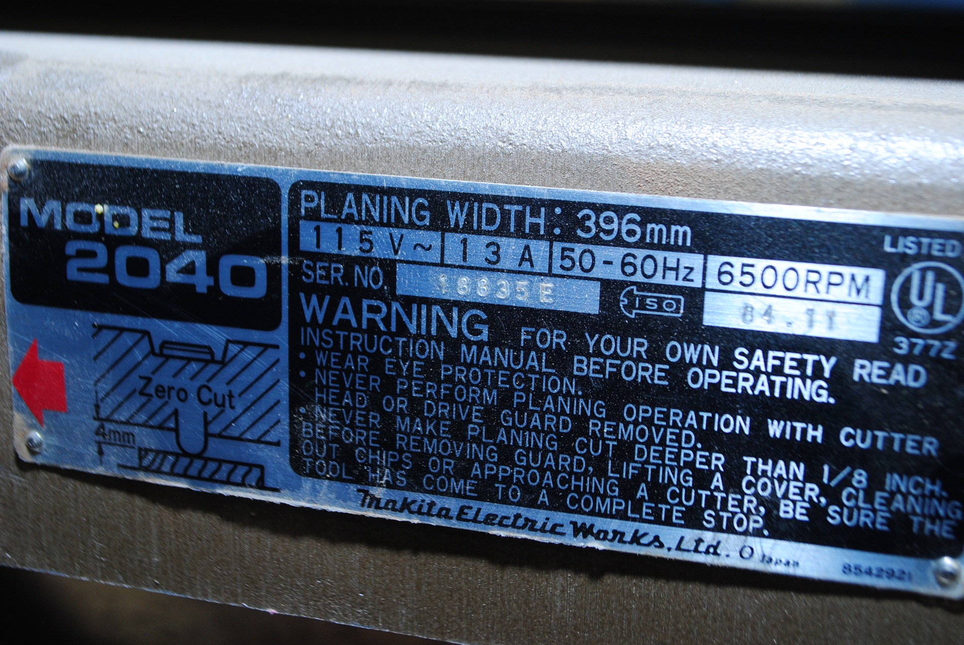 Makita 400mm Model 2040 Planer