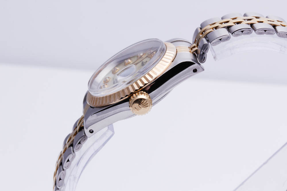 Tudor Rolex 18K Yellow Gold Stainless Steel Diamond Accented Watch