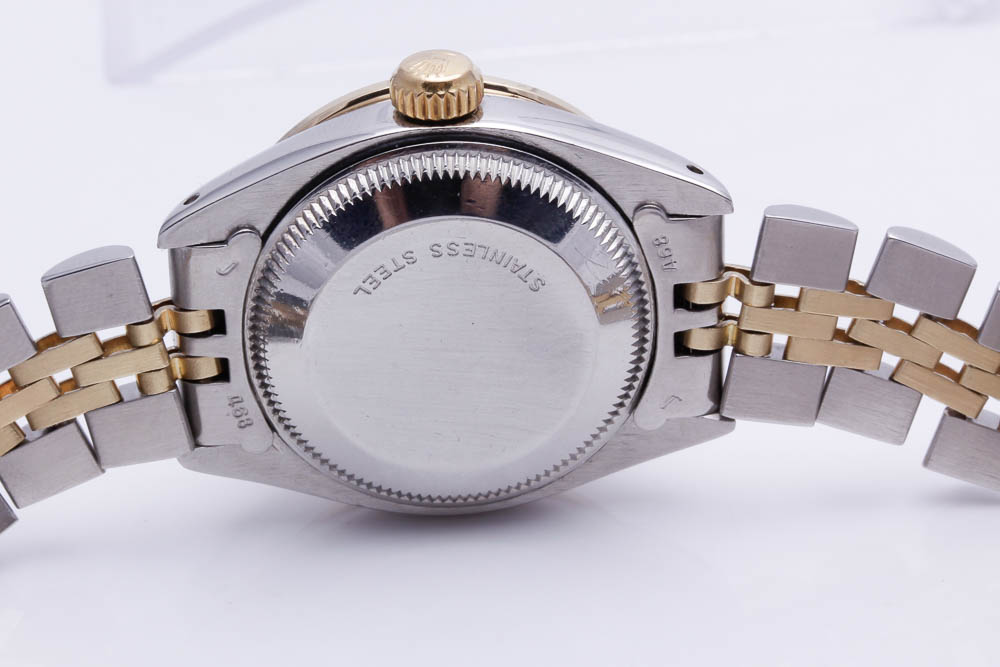 Rolex Date 14K Yellow Gold Stainless Steel Diamond Accented Watch