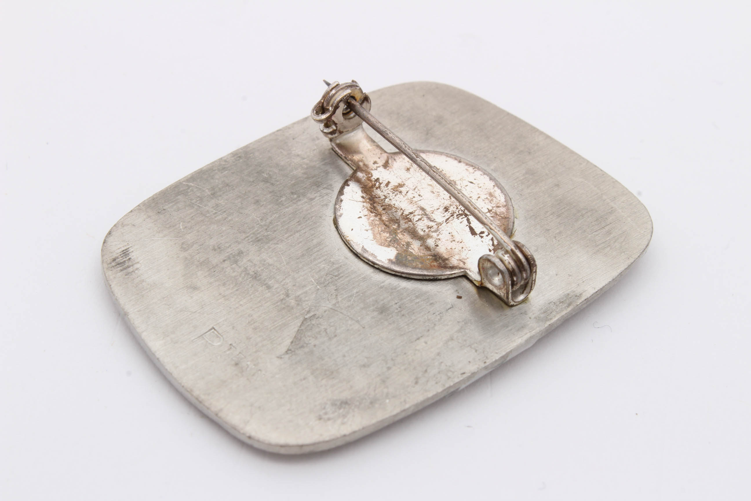 Vintage Designer Swedish Pewter Brooch by Rune Tennesmed