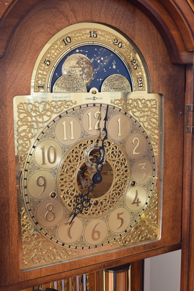 Howard Miller Grandfather Clock with Moon Phase Dial