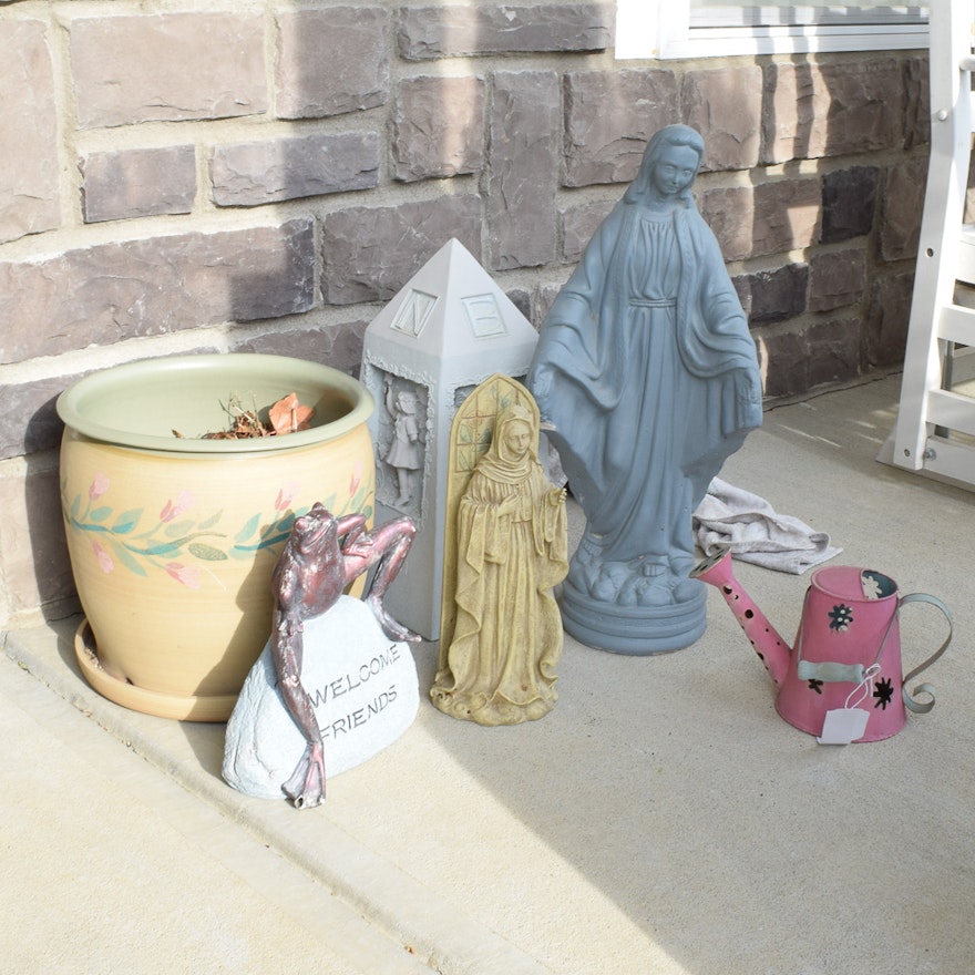 Outdoor and Patio Decor Including Mother Mary