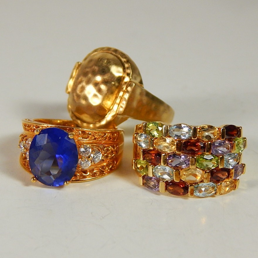 Sterling Silver and Multi-Stone Rings