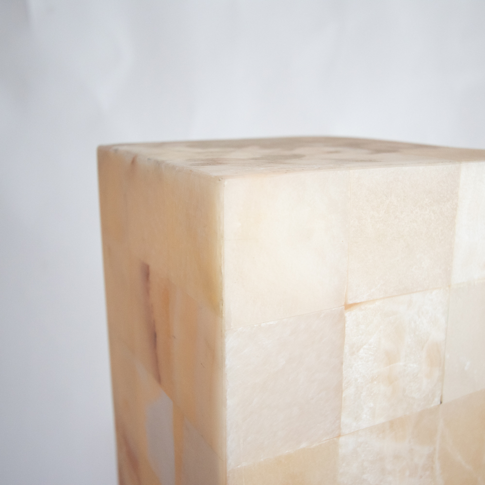 Contemporary Alabaster Pillar Floor Lamp