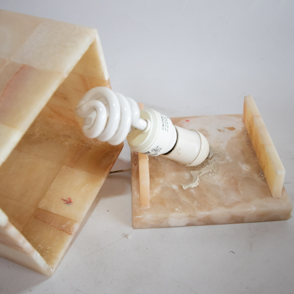 Contemporary Alabaster Pillar Floor Lamp