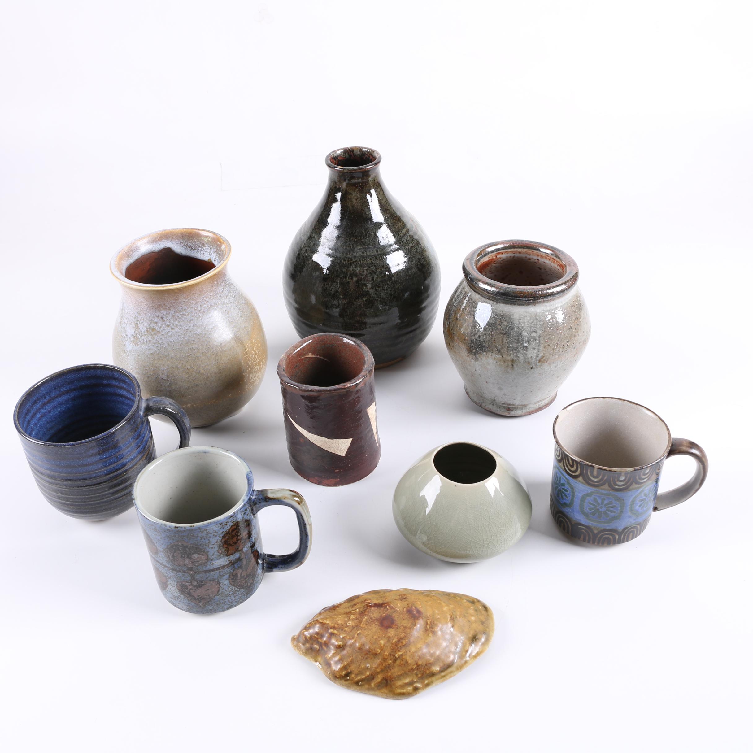 Collection of Art Pottery Mugs and Vases