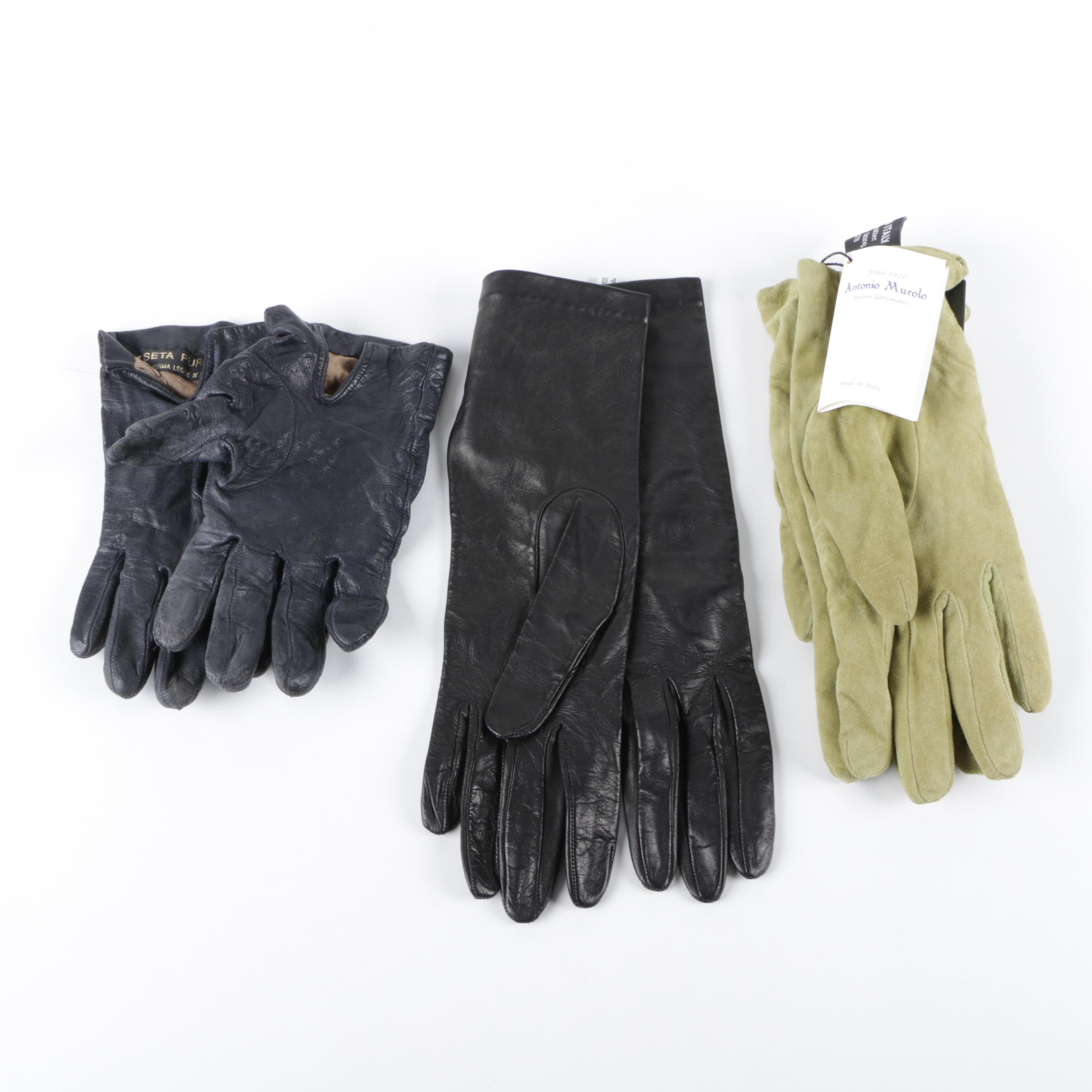 Leather and Suede Gloves Including Antonio Murolo