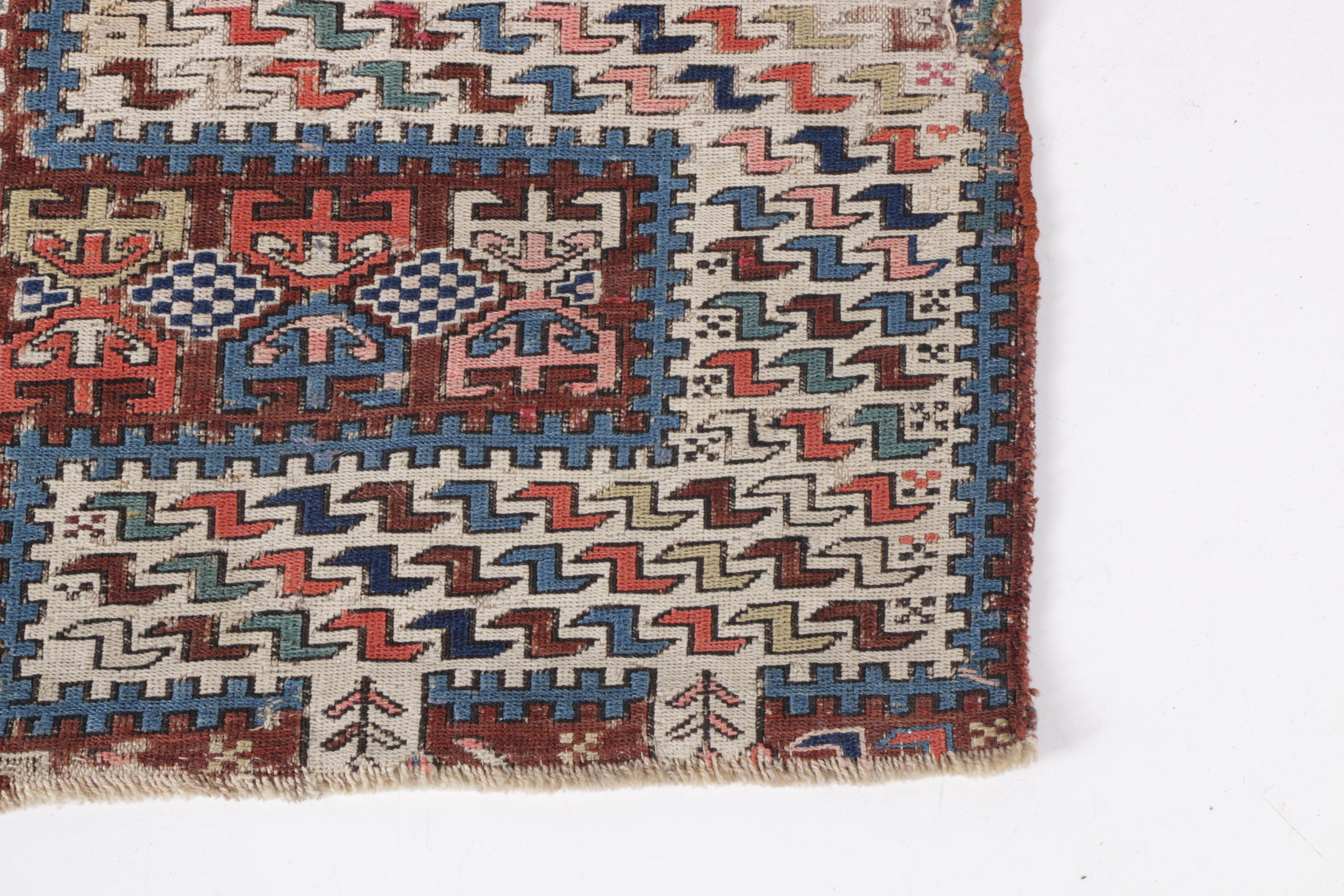 Hand-Knotted Caucasian Karabagh Soumak Verneh Rug Wall Hanging