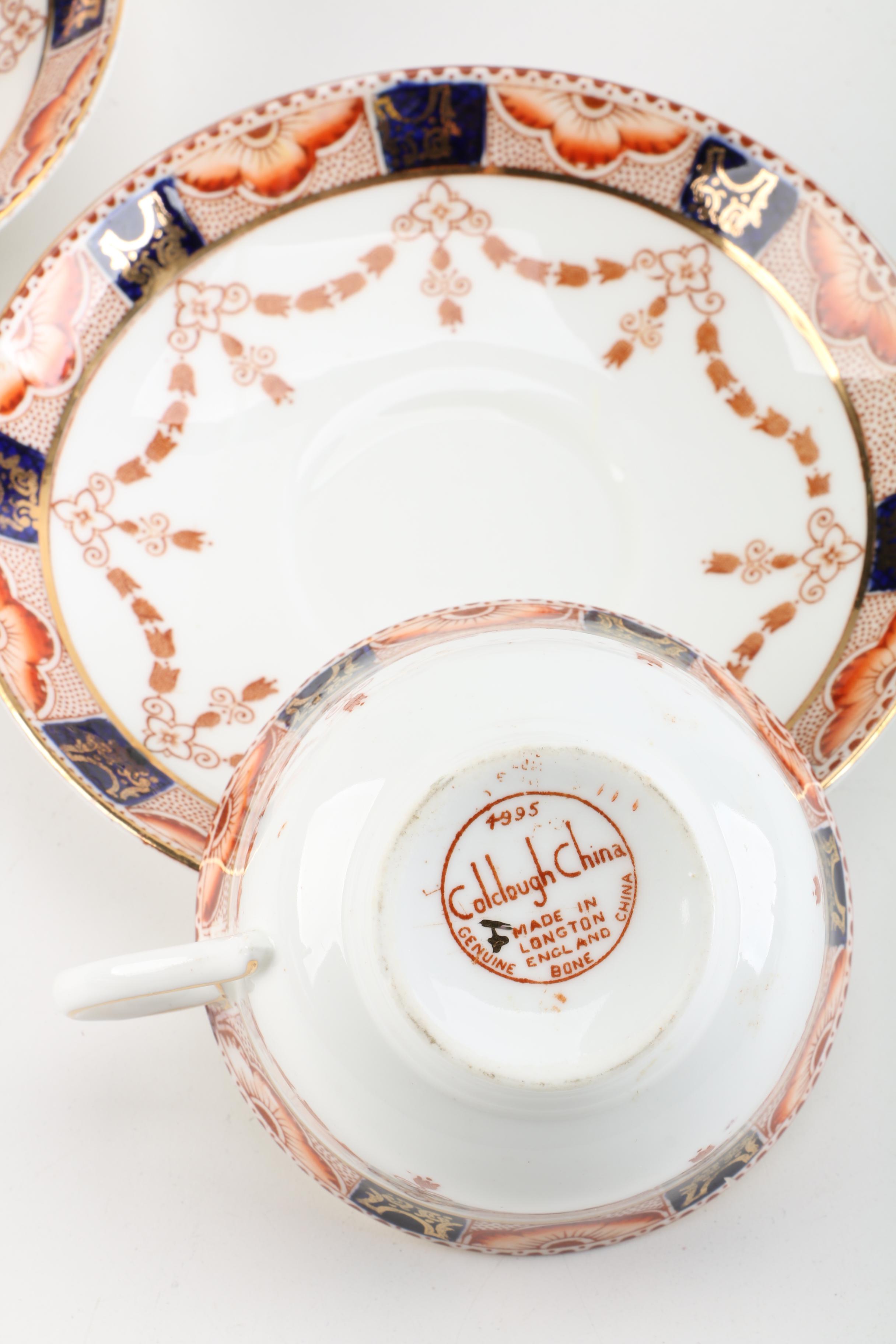 English Imari Teacups and Saucers Including Colclough