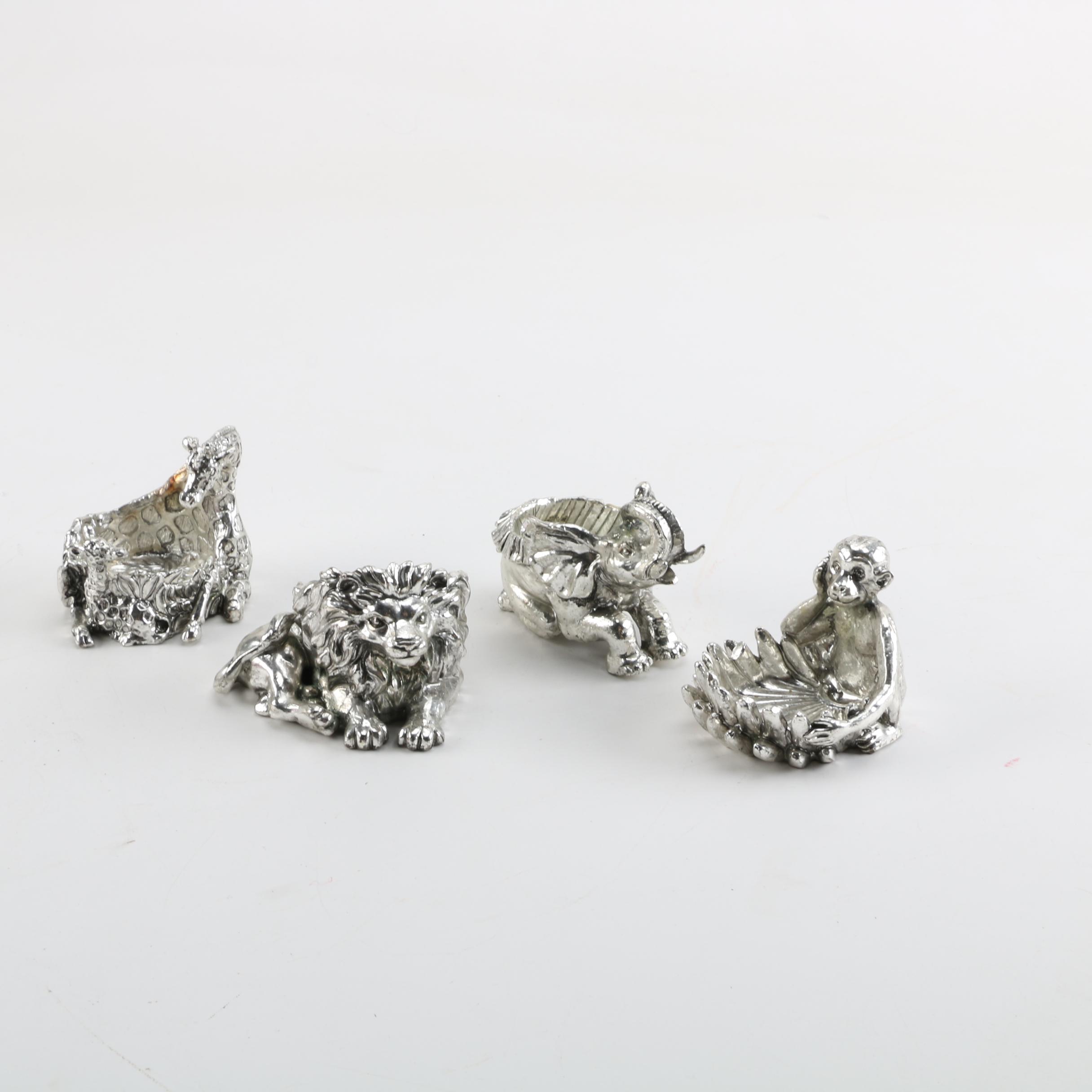 Group of Figural Candleholders in the Shape of African Animals