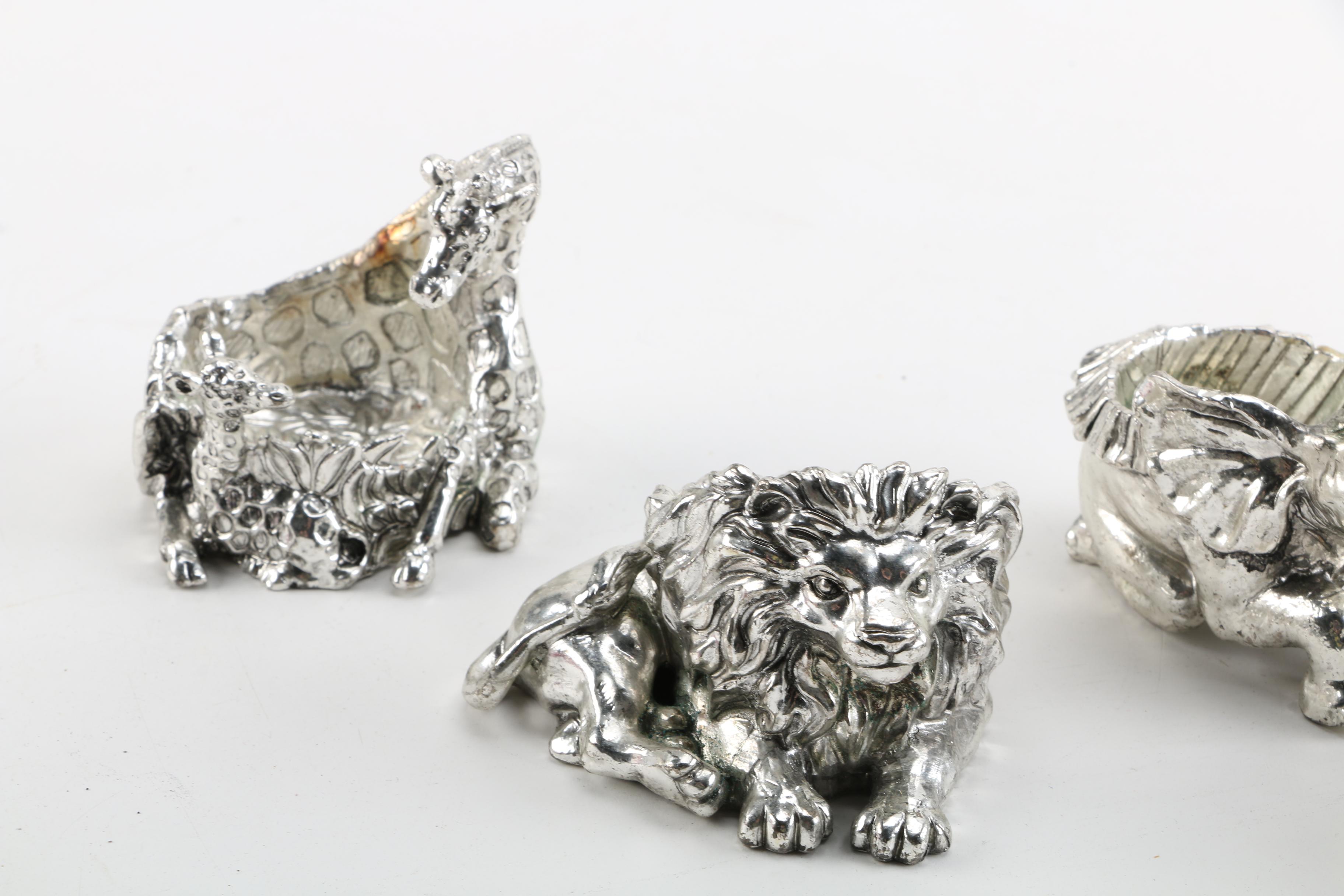 Group of Figural Candleholders in the Shape of African Animals