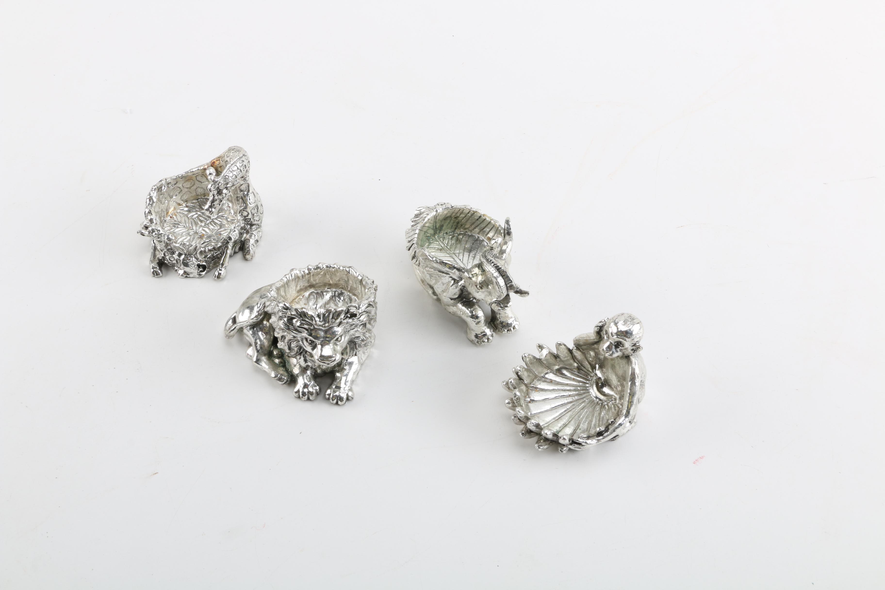 Group of Figural Candleholders in the Shape of African Animals