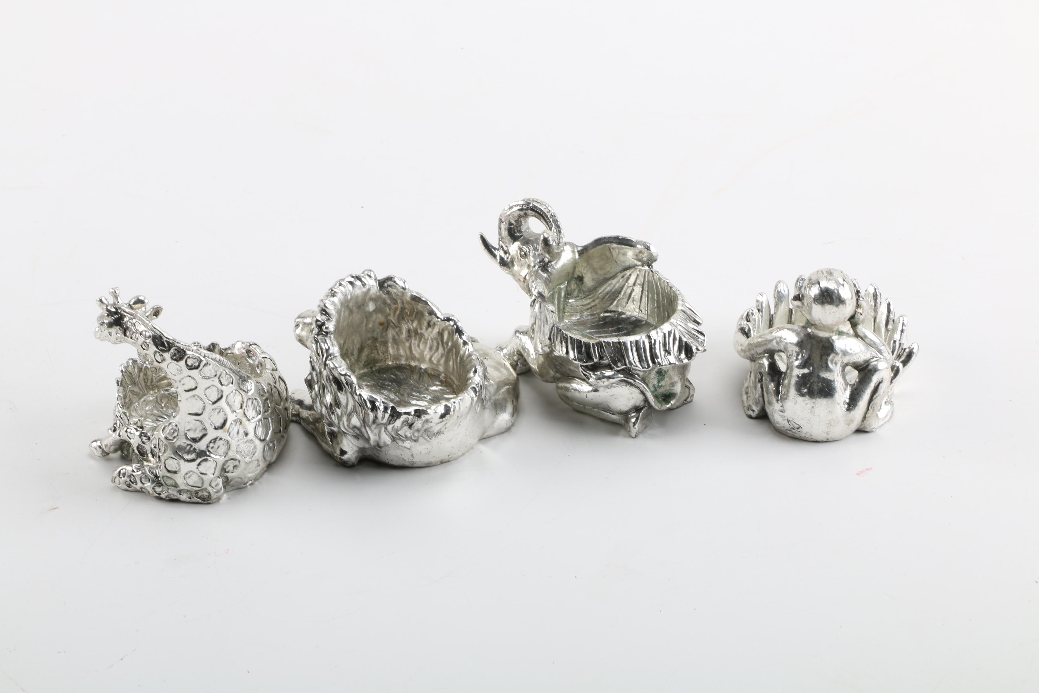 Group of Figural Candleholders in the Shape of African Animals