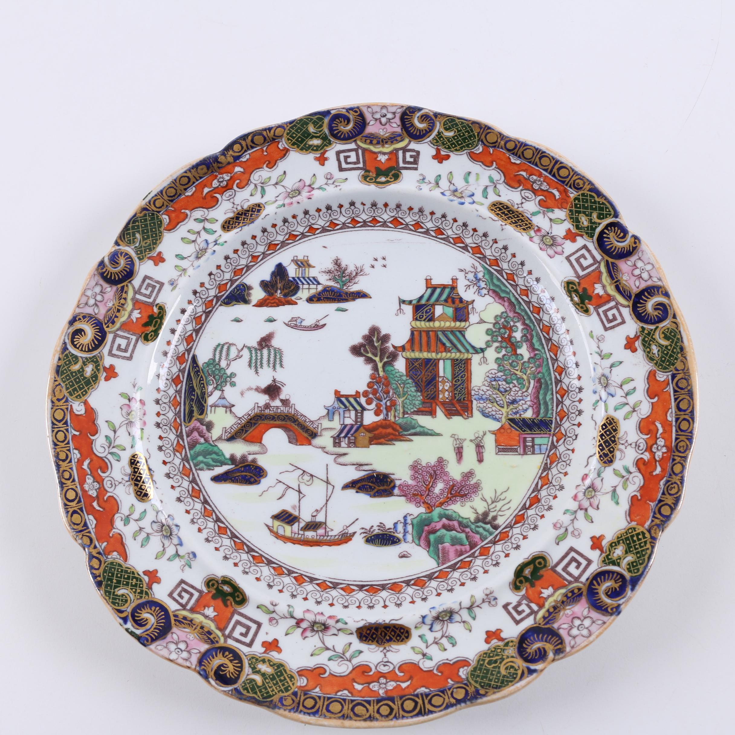 Antique Mason's "Peking Japan" Ironstone Plates, 1813-1829