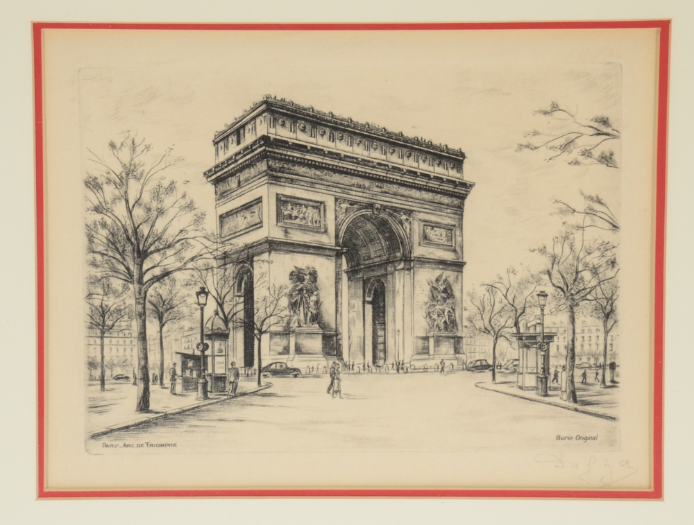 Dufza Original Etching "Arc de Triomphe"