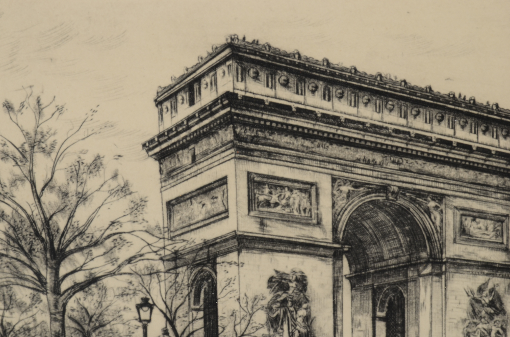 Dufza Original Etching "Arc de Triomphe"