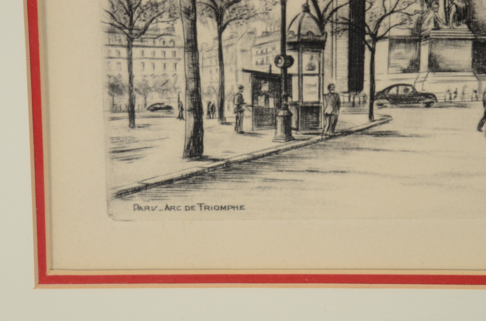 Dufza Original Etching "Arc de Triomphe"