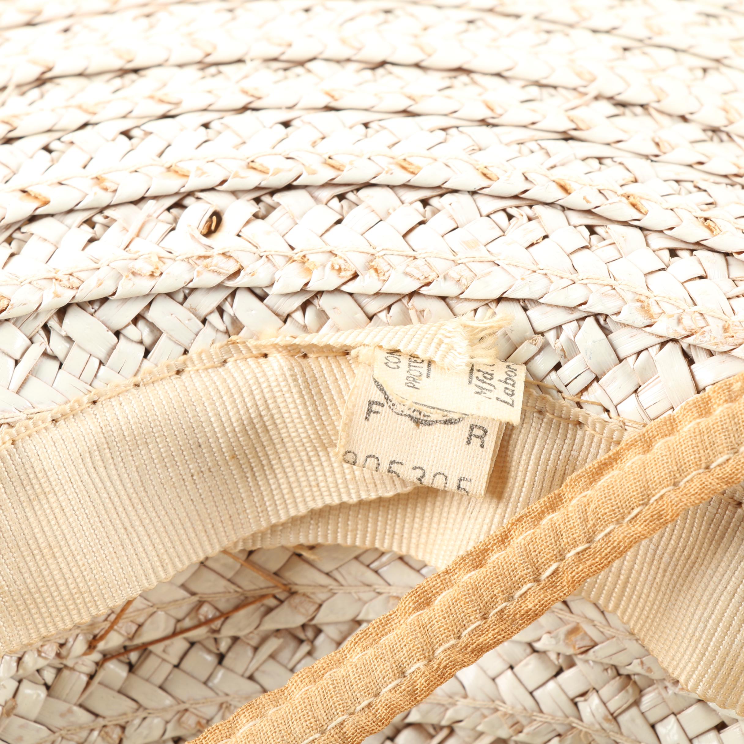 Girls' Vintage Woven Straw Sun Hat with Grosgrain Ribbon