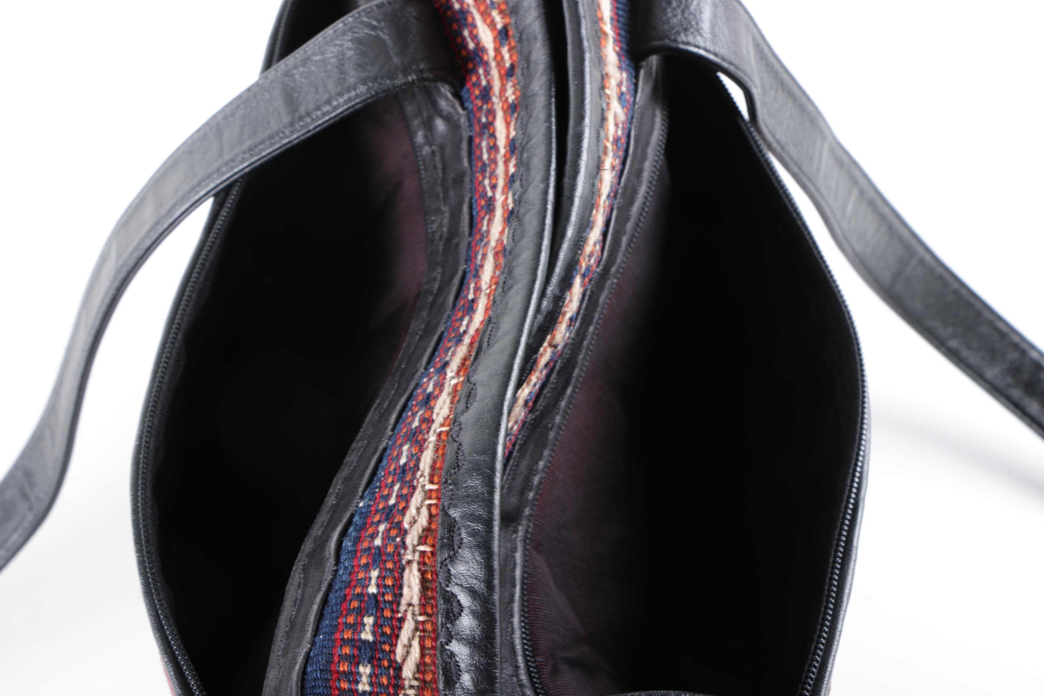 Woven and Leather Handbags Including Majid