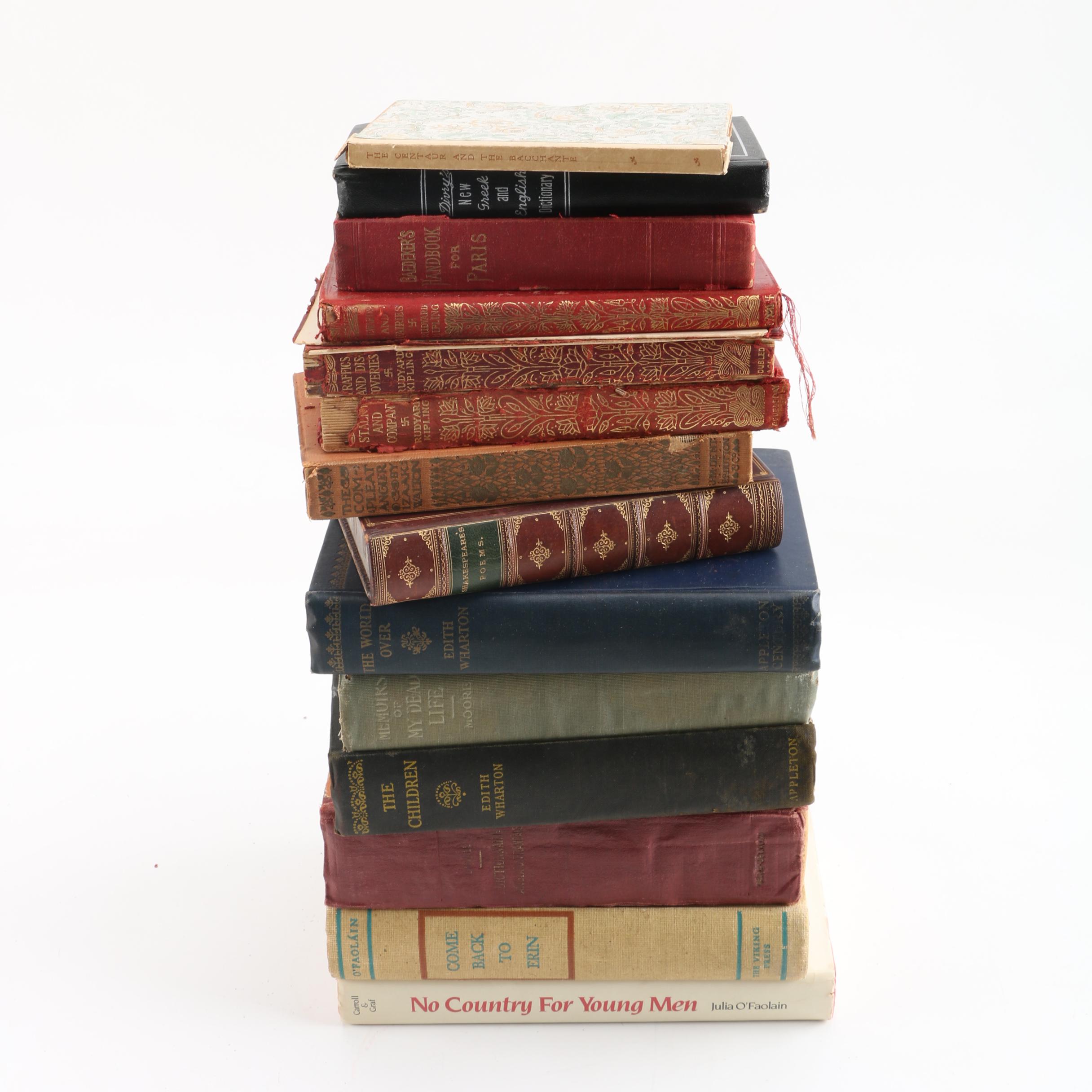 Vintage Baedeker's Paris Travel Guide, Rudyard Kipling, Edith Wharton, More