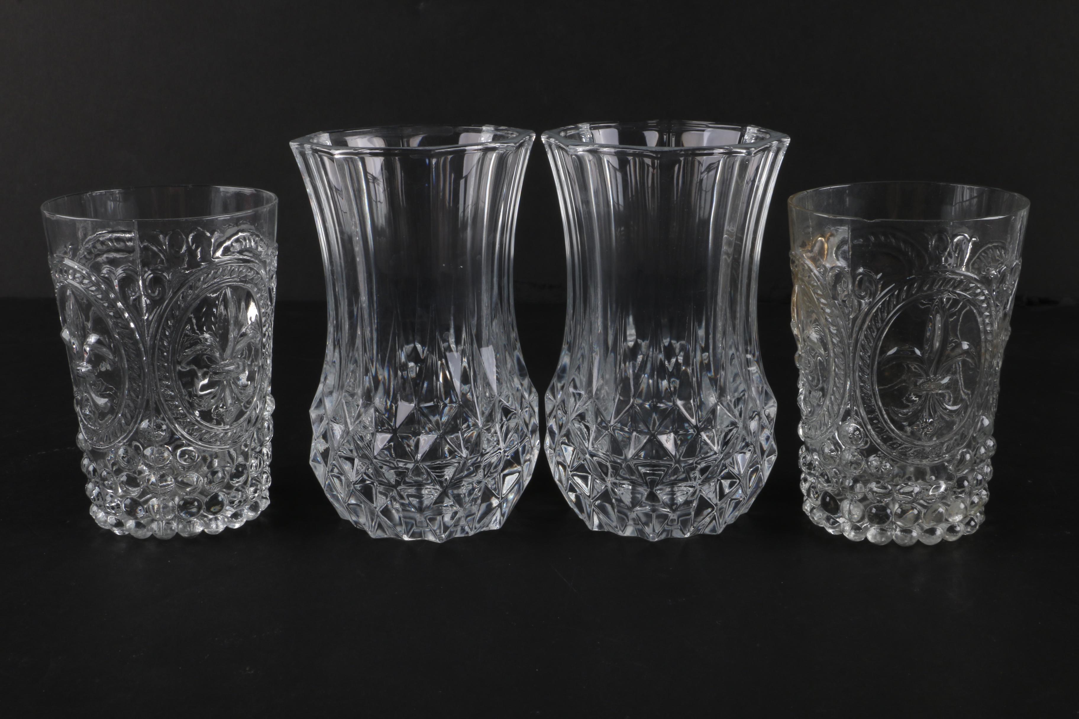Crystal and Glass Drinkware Featuring Cristal d'Arques "Longchamp" Glasses