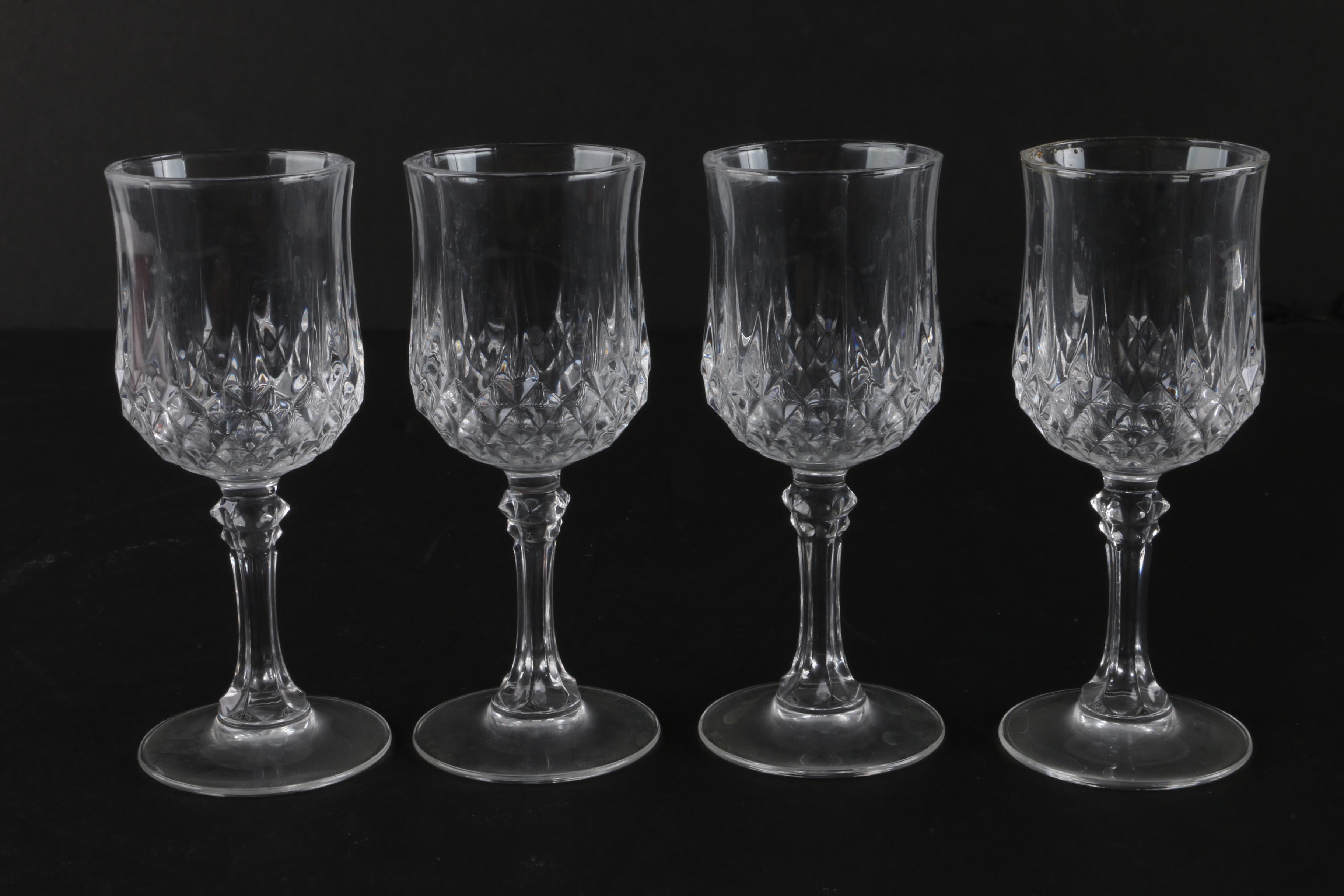 Crystal and Glass Drinkware Featuring Cristal d'Arques "Longchamp" Glasses