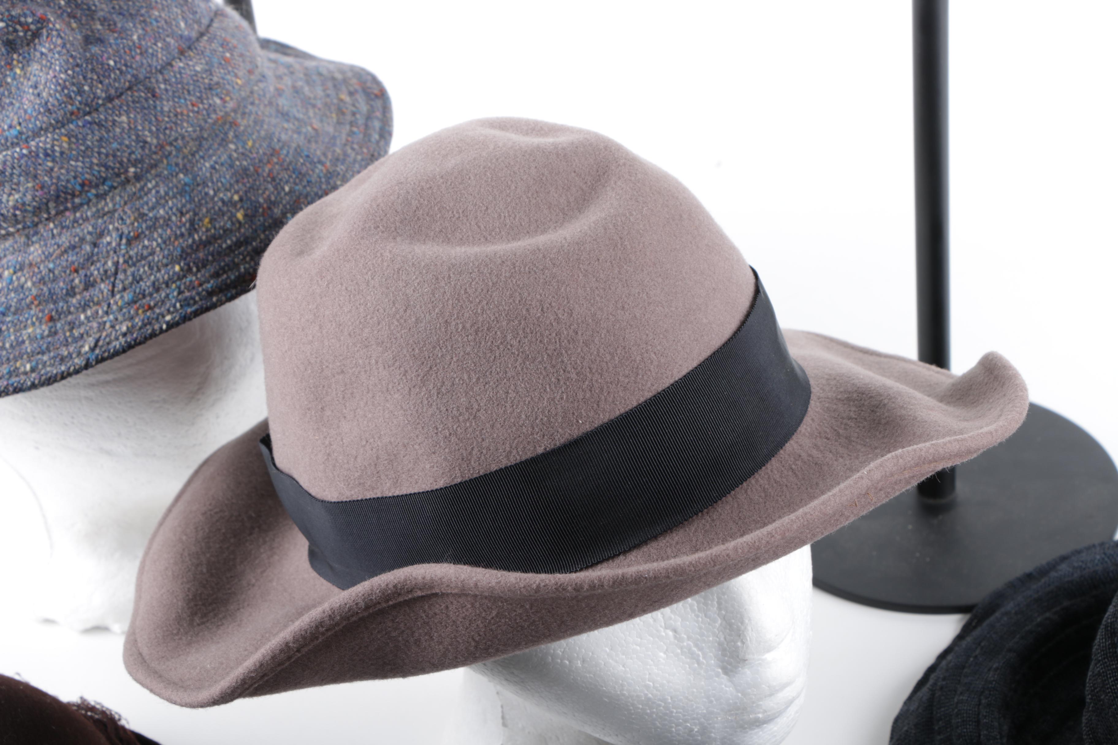 Group of Women's Vintage Hats Including R.H. Macy & Co., Jaeger and Irish Tweed