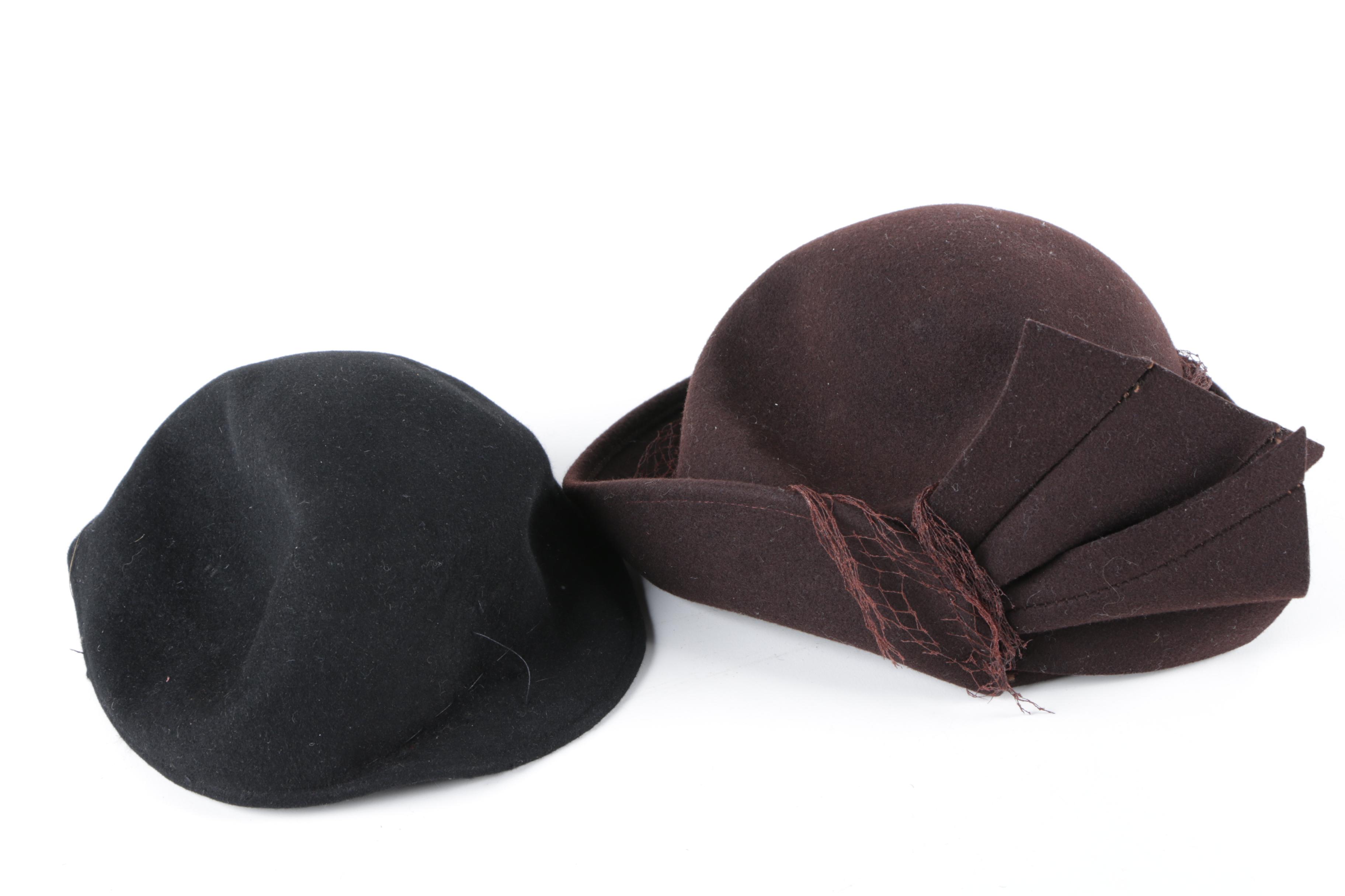 Group of Women's Vintage Hats Including R.H. Macy & Co., Jaeger and Irish Tweed