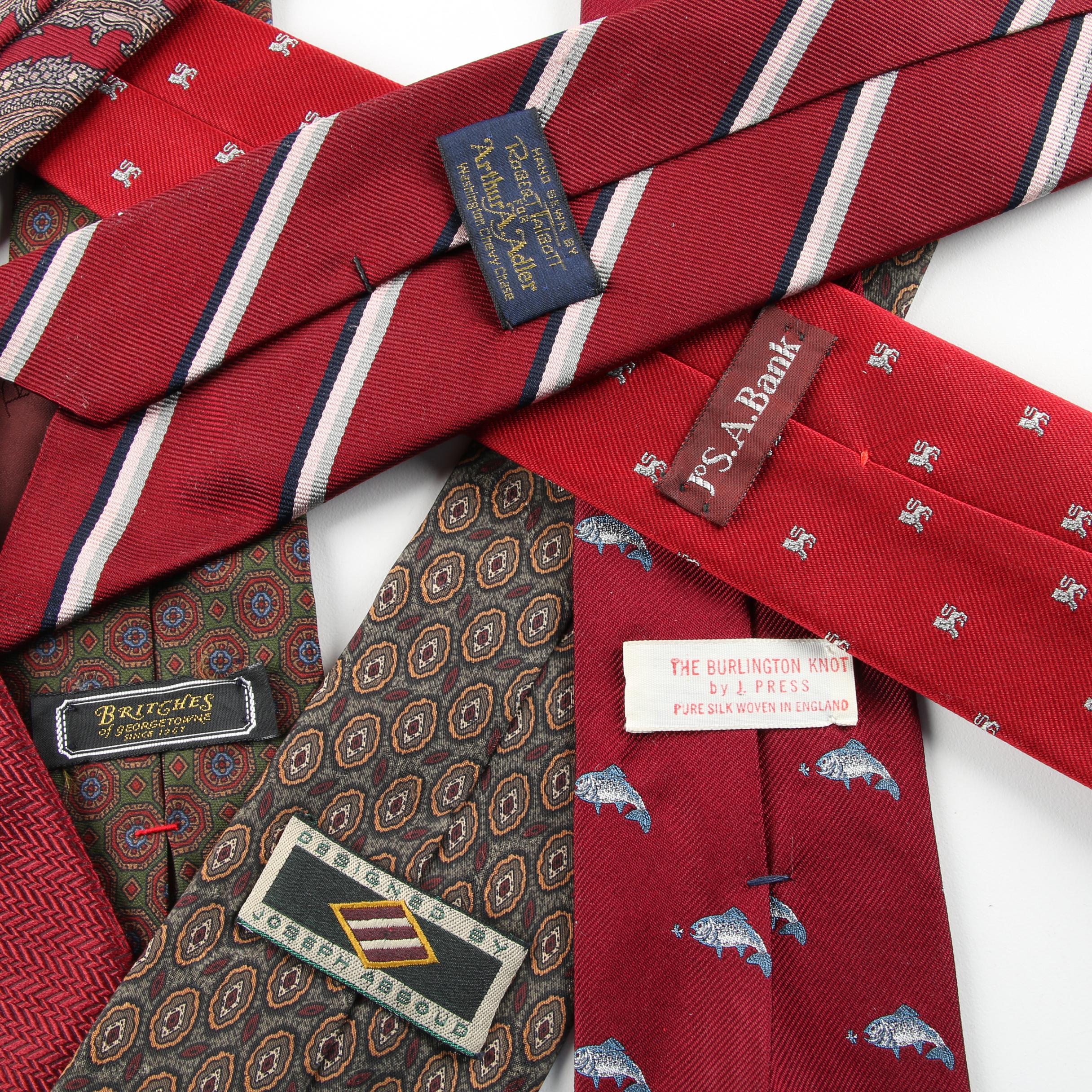 Men's Neckties Including Silk, Arthur A. Adler, Britches and Jos A. Banks