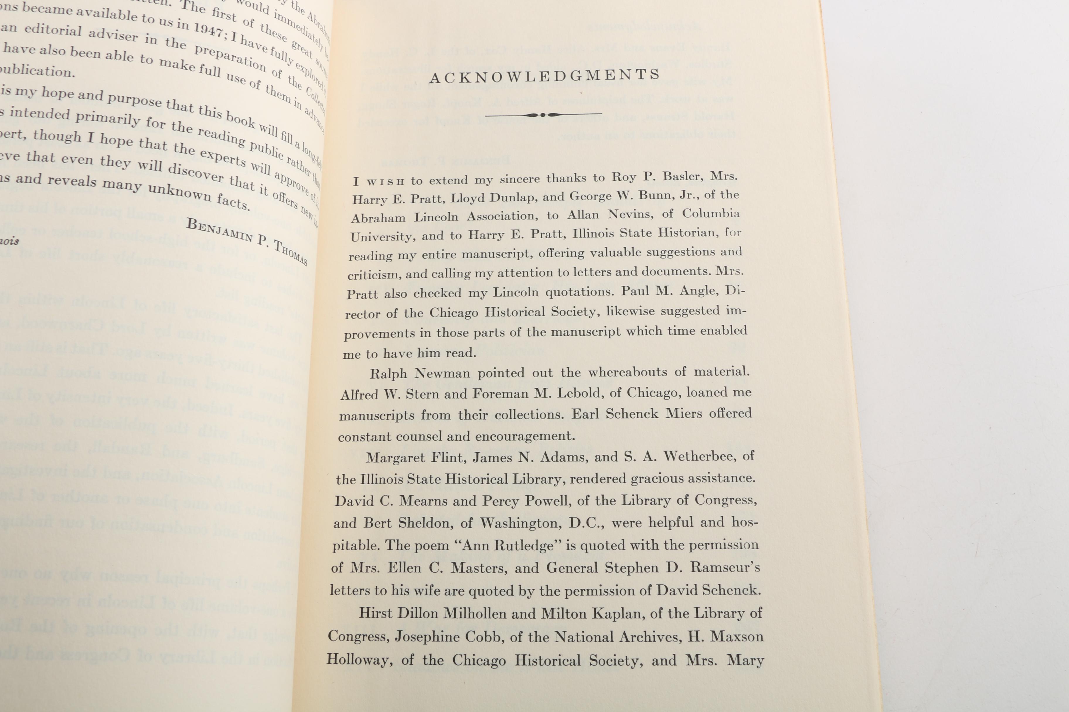 First Edition "Abraham Lincoln" by Benjamin P. Thomas