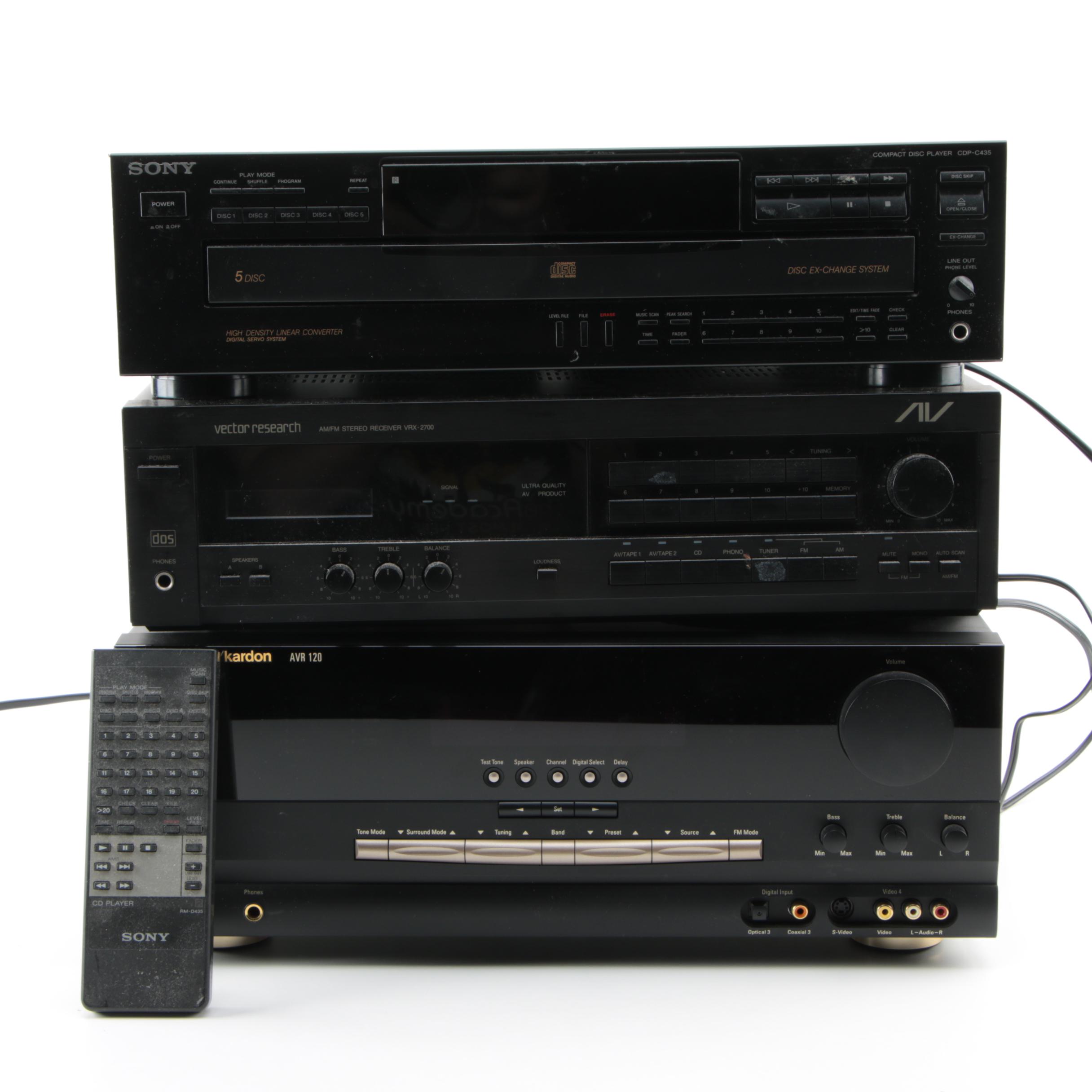 Harman/Kardon and Vector Research Receivers with Sony 5-Disc CD Player