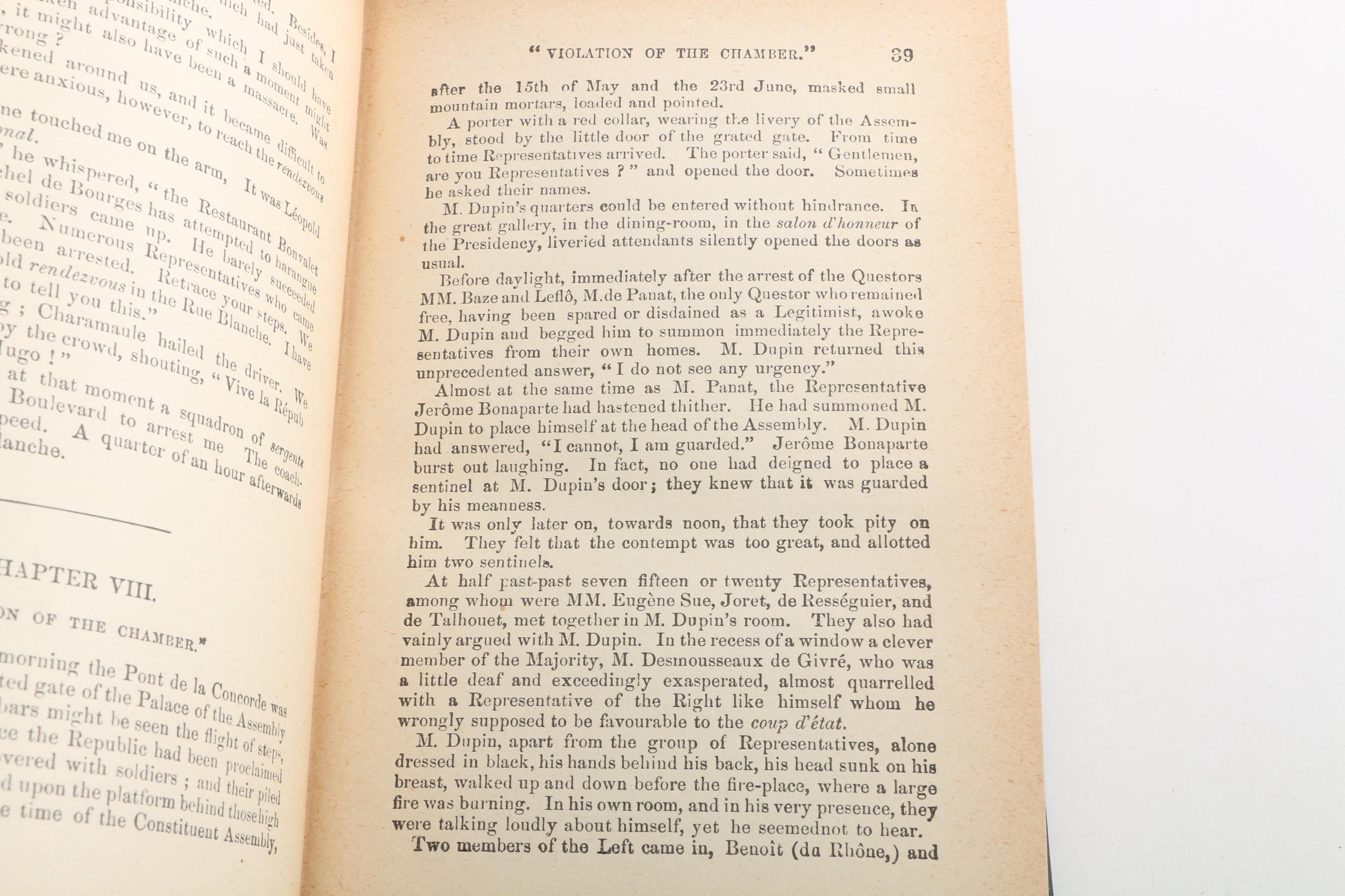 1877 "History of a Crime" by Victor Hugo