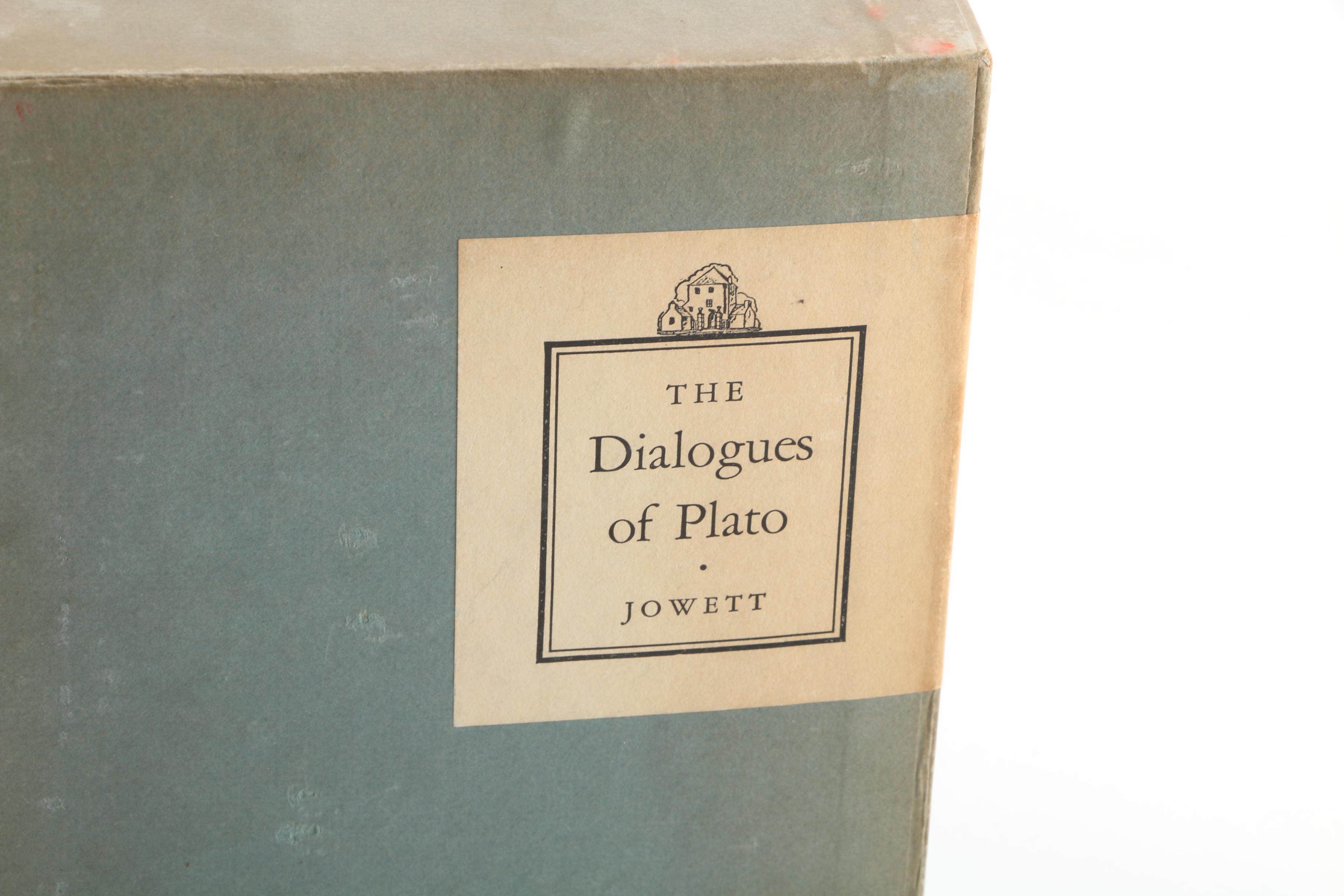 1937 Two Volume Set of "The Dialogues of Plato" by B. Jowett, M.A.